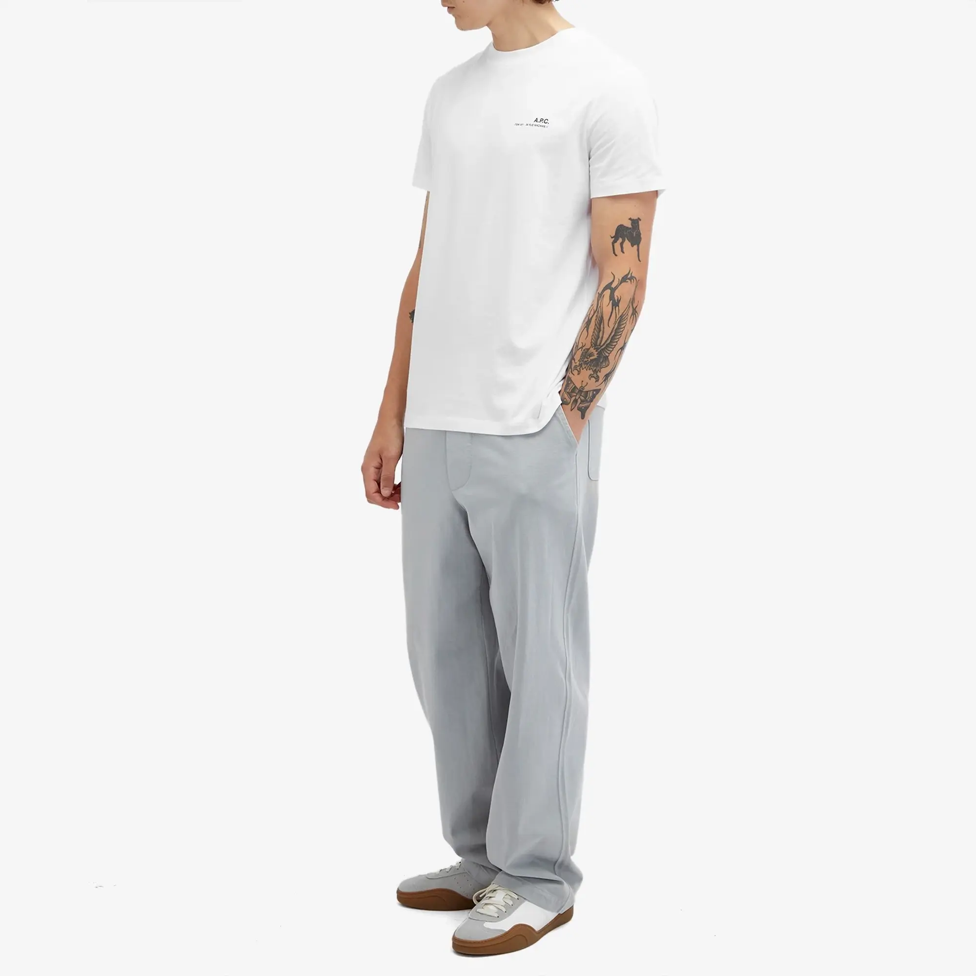A.P.C. Men's Item Logo T-Shirt White/Black