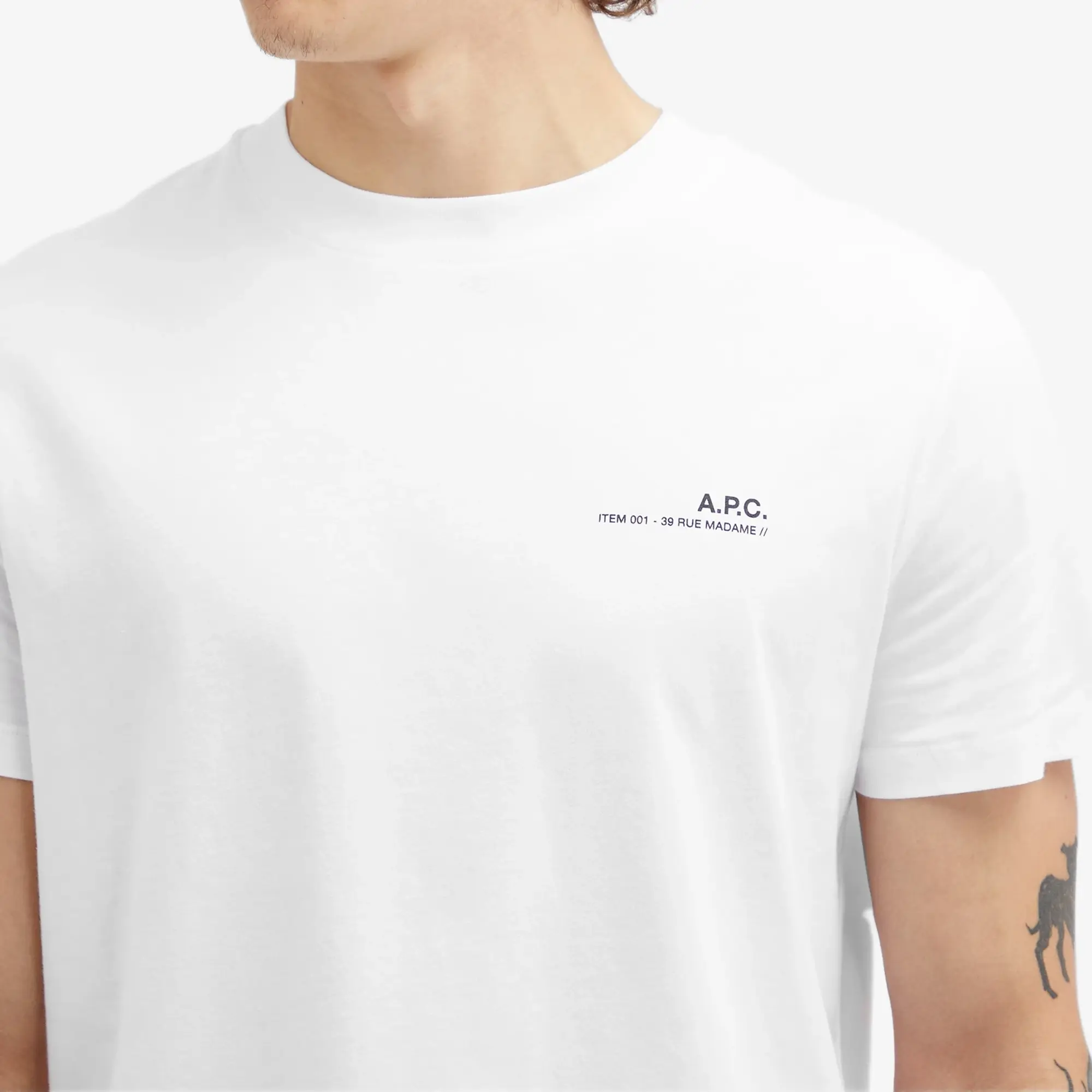 A.P.C. Men's Item Logo T-Shirt White/Black