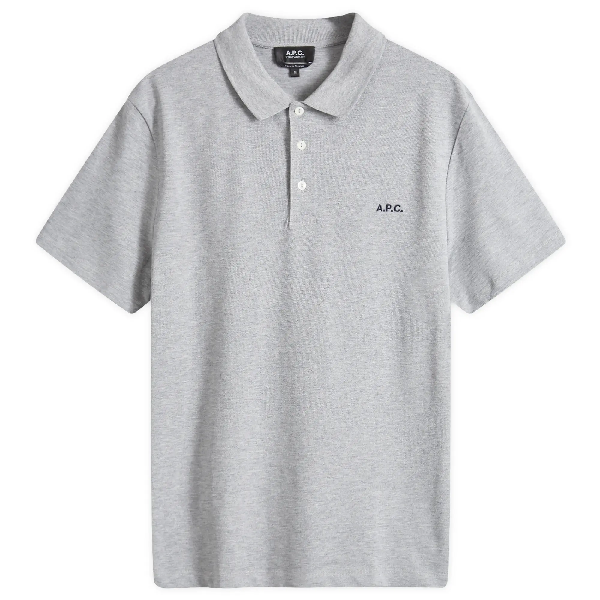 A.P.C. Men's Carter Logo Polo Heather Grey
