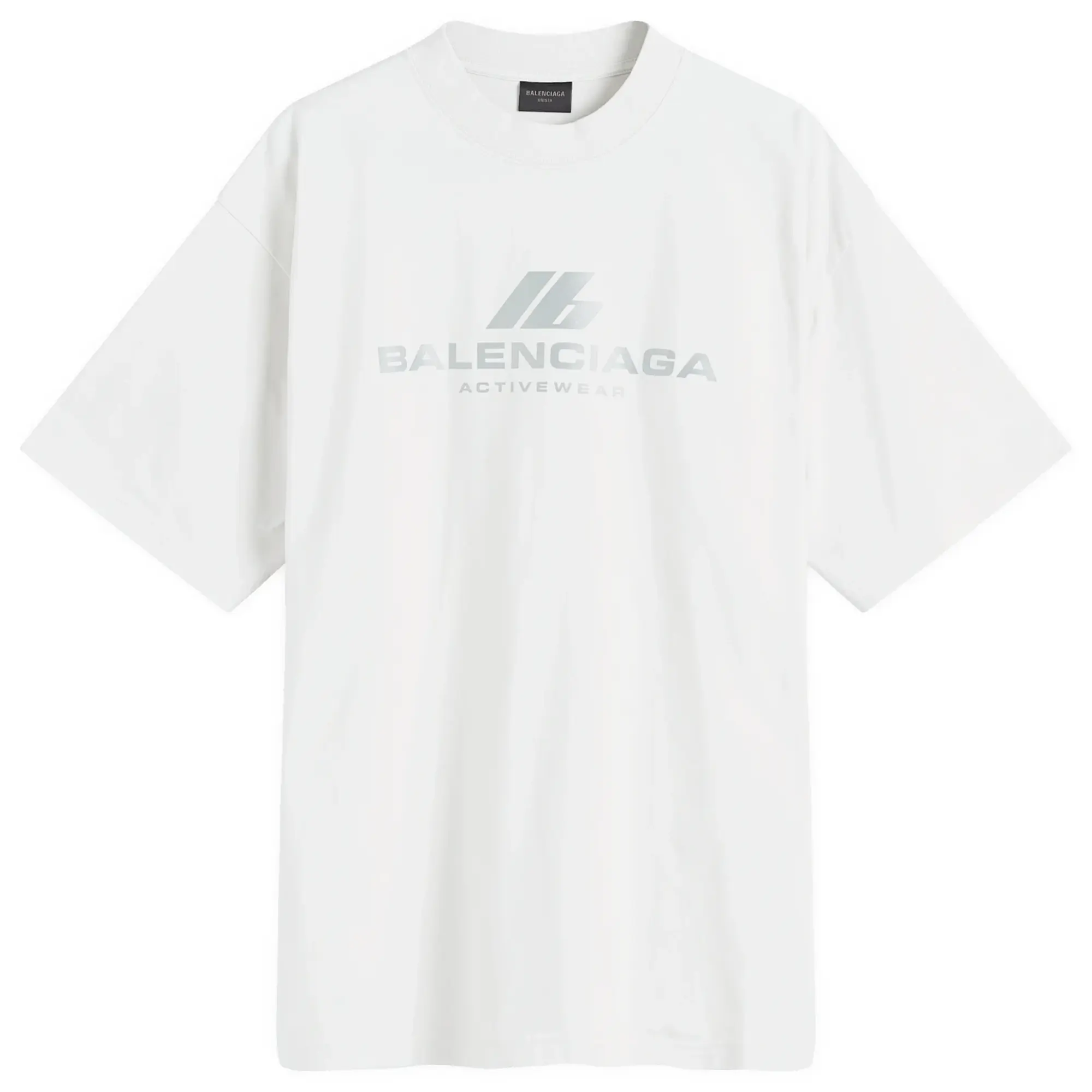 Balenciaga Men's Active Logo T Shirt Off White