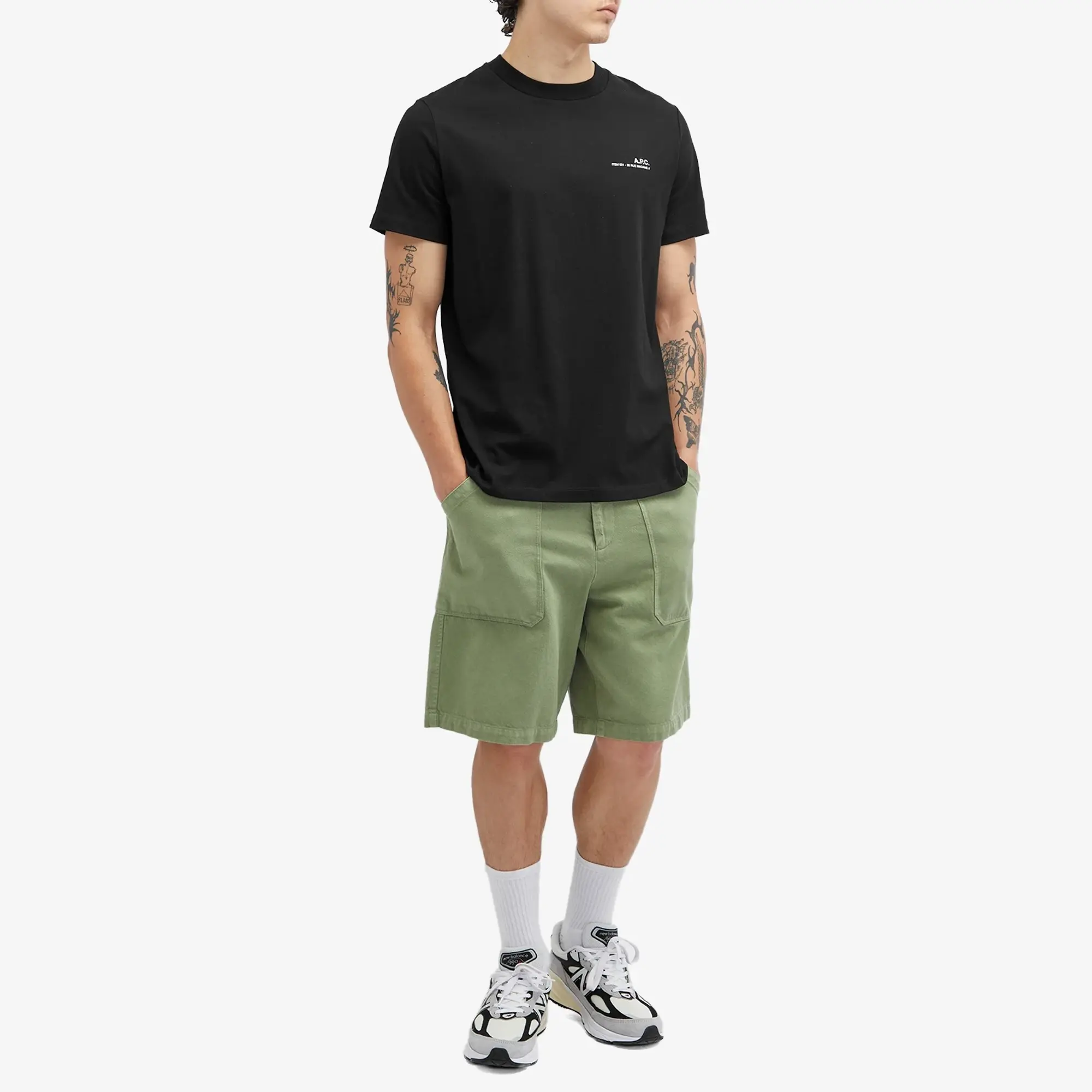 A.P.C. Men's Item Logo T-Shirt Black/White