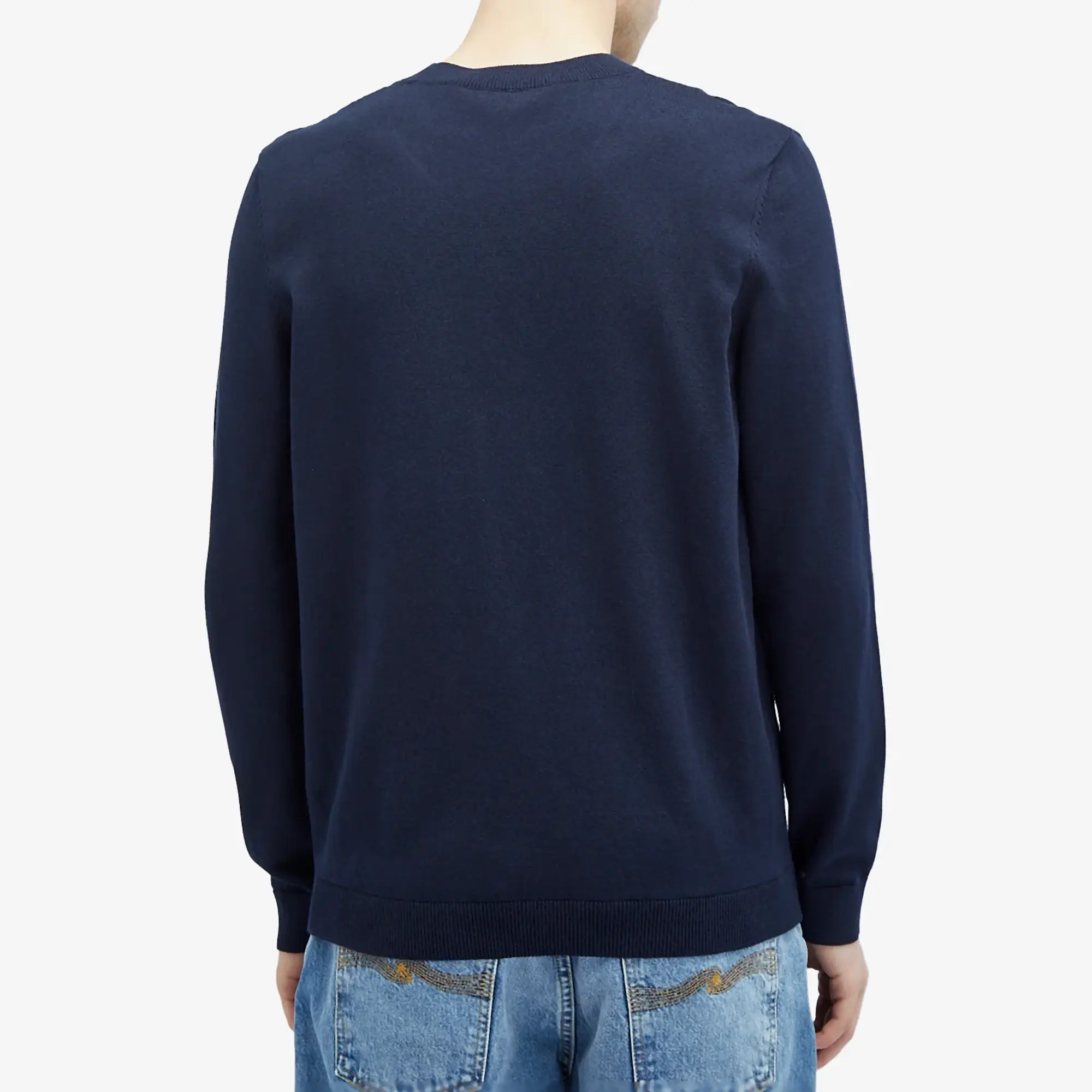 A.P.C. Men's Amir Logo Crew Neck Jumper Dark Navy/White