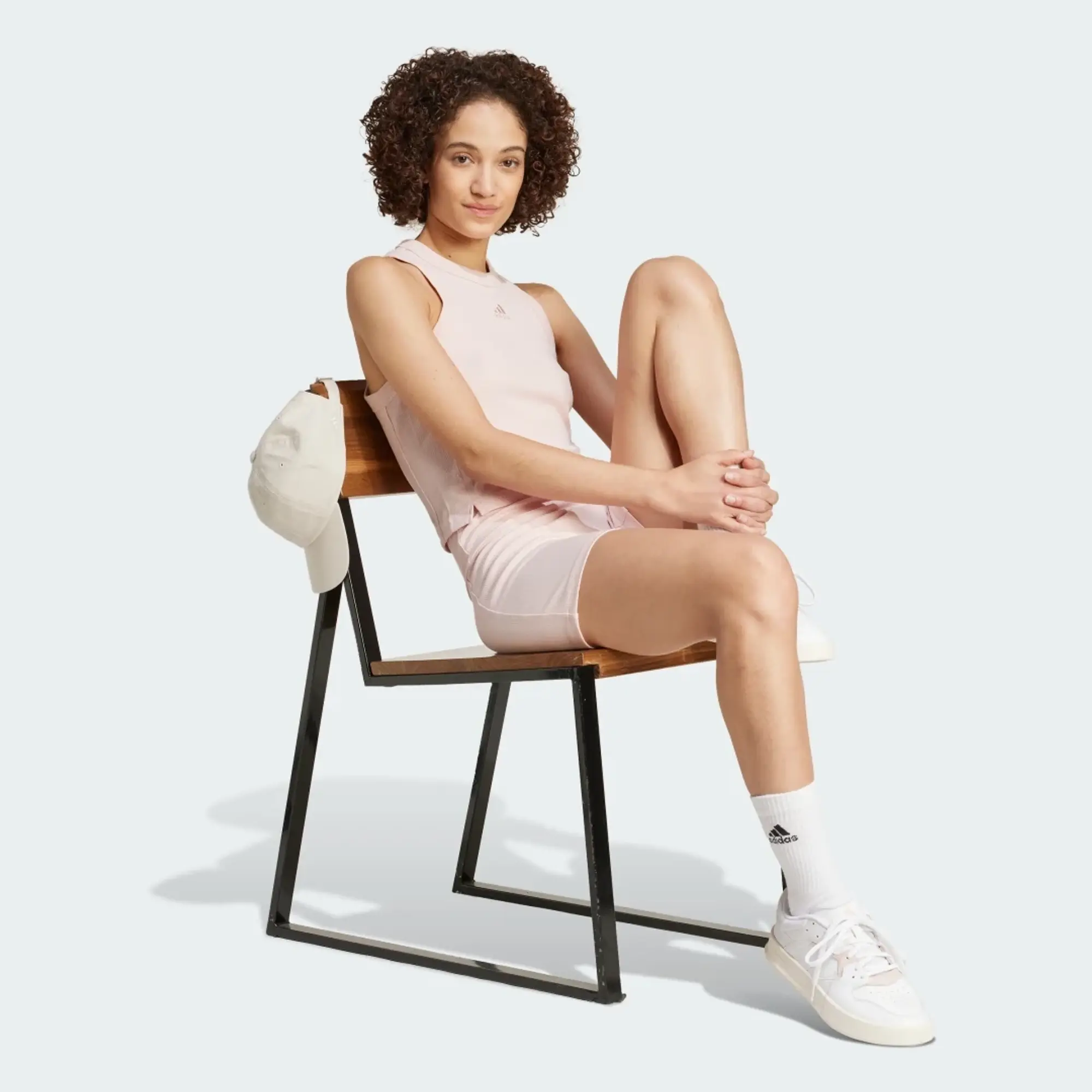 adidas Lounge Ribbed Crop Tank Top