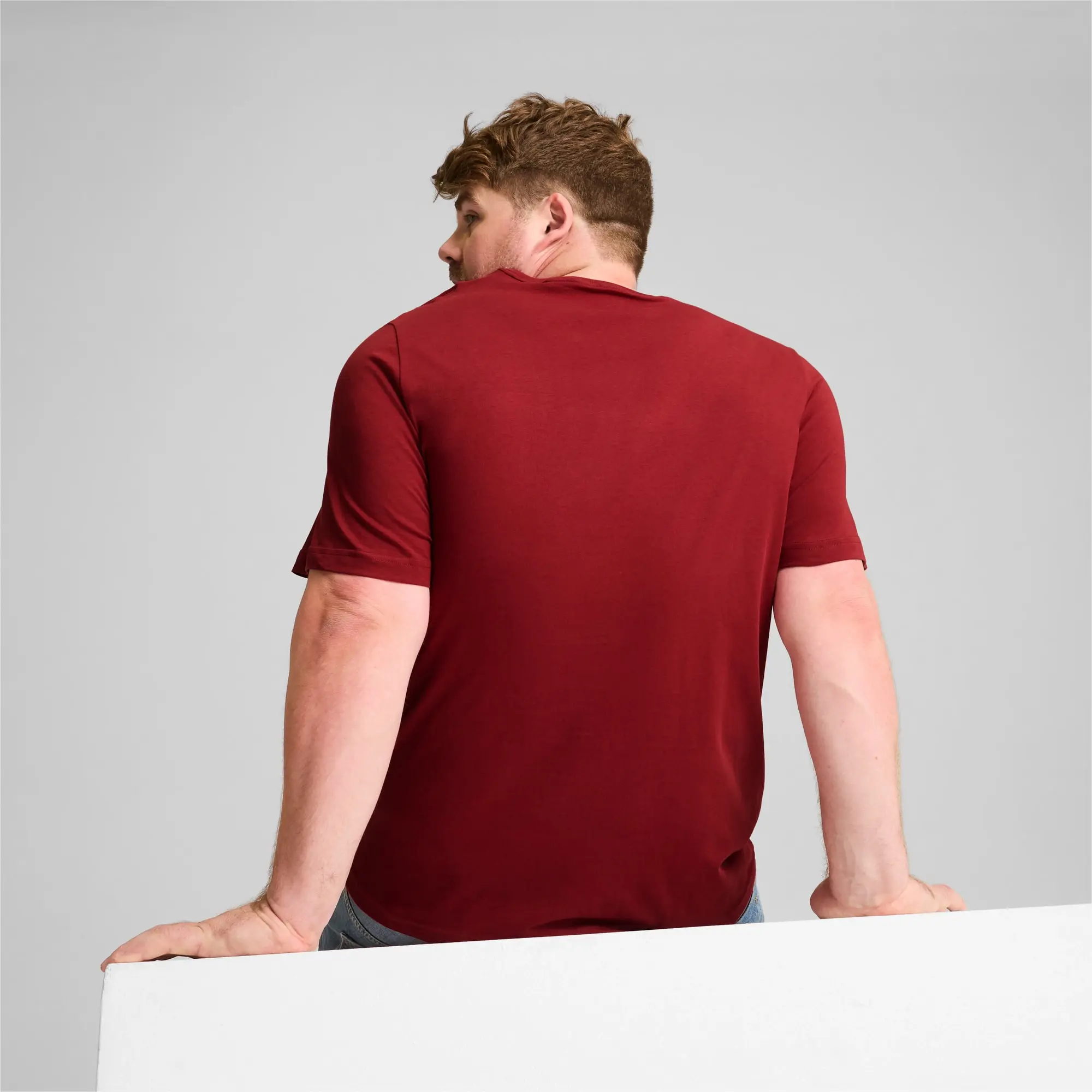 Puma Ess Logo Tee (S) T-Shirt Mens - Red