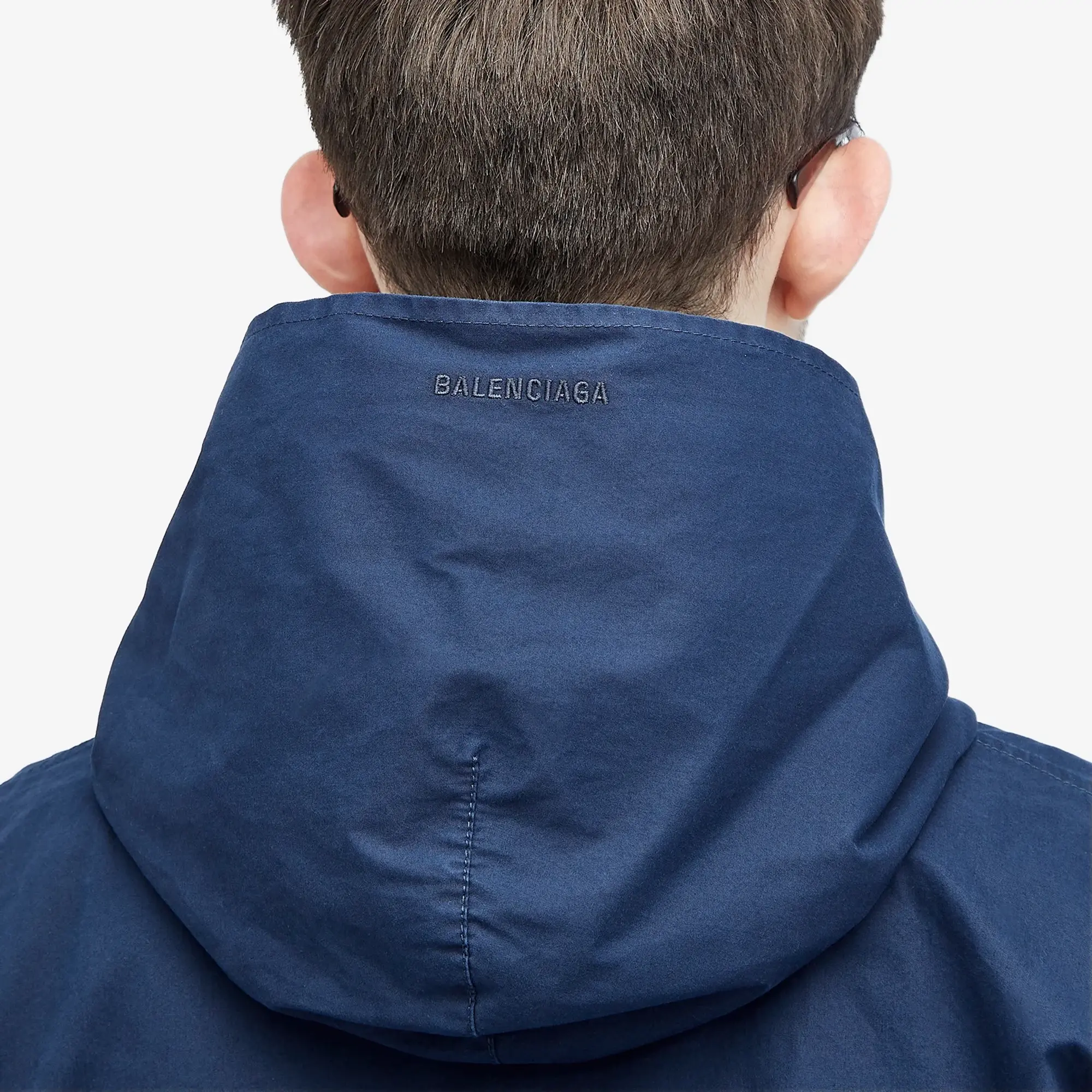 Balenciaga Men's Zip-Up Hoodie Navy