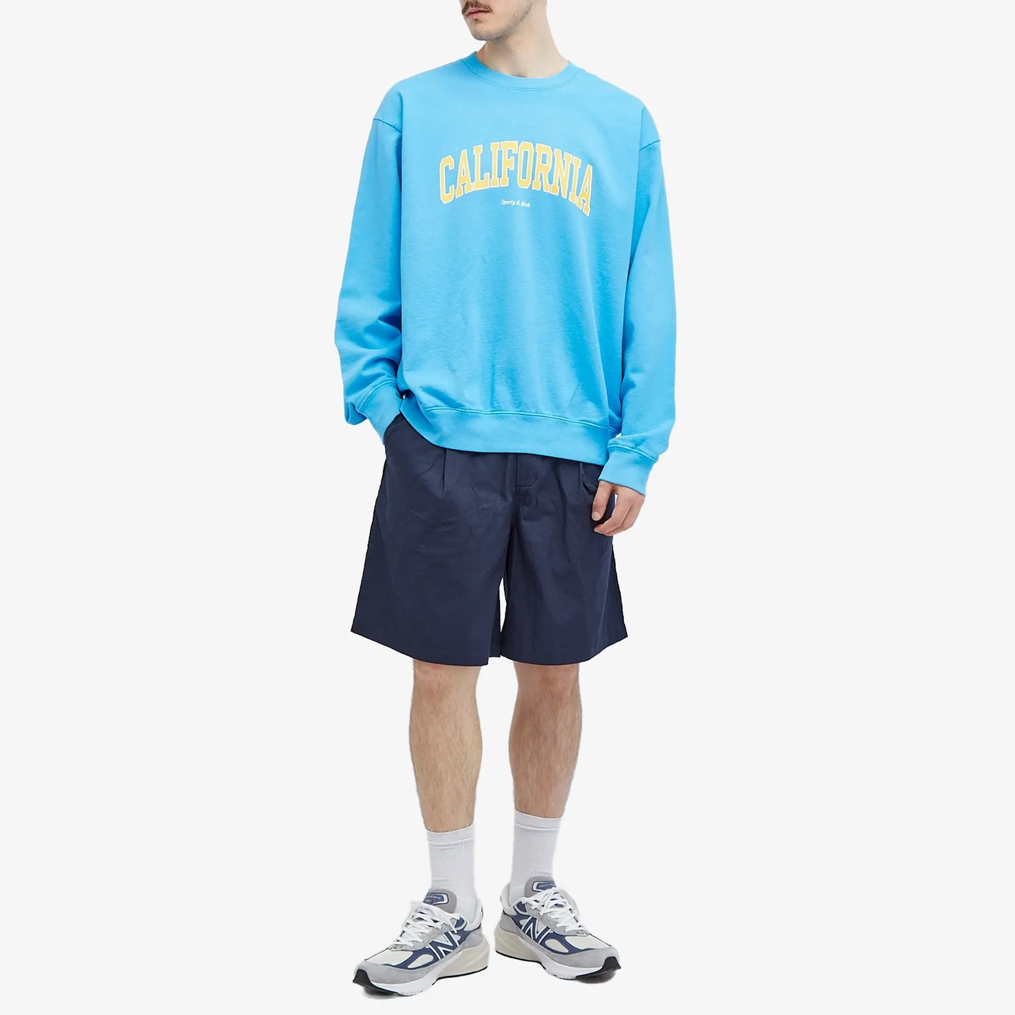 Sporty & Rich California Sweatshirt Malibu Blue/Gold/White