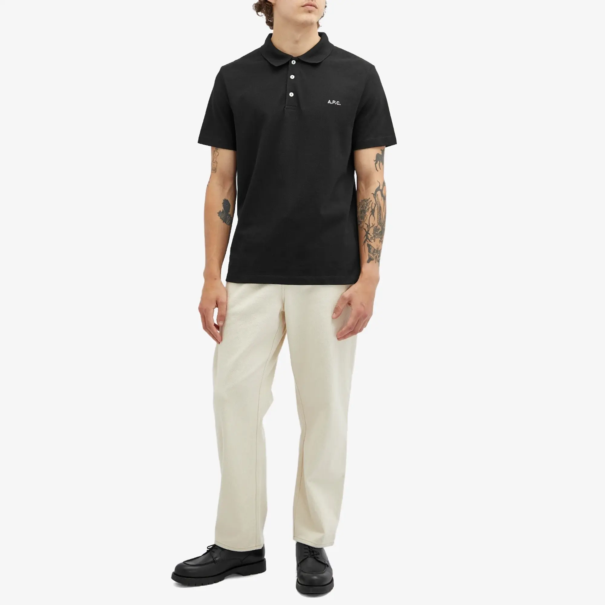 A.P.C. Men's Carter Logo Polo Black