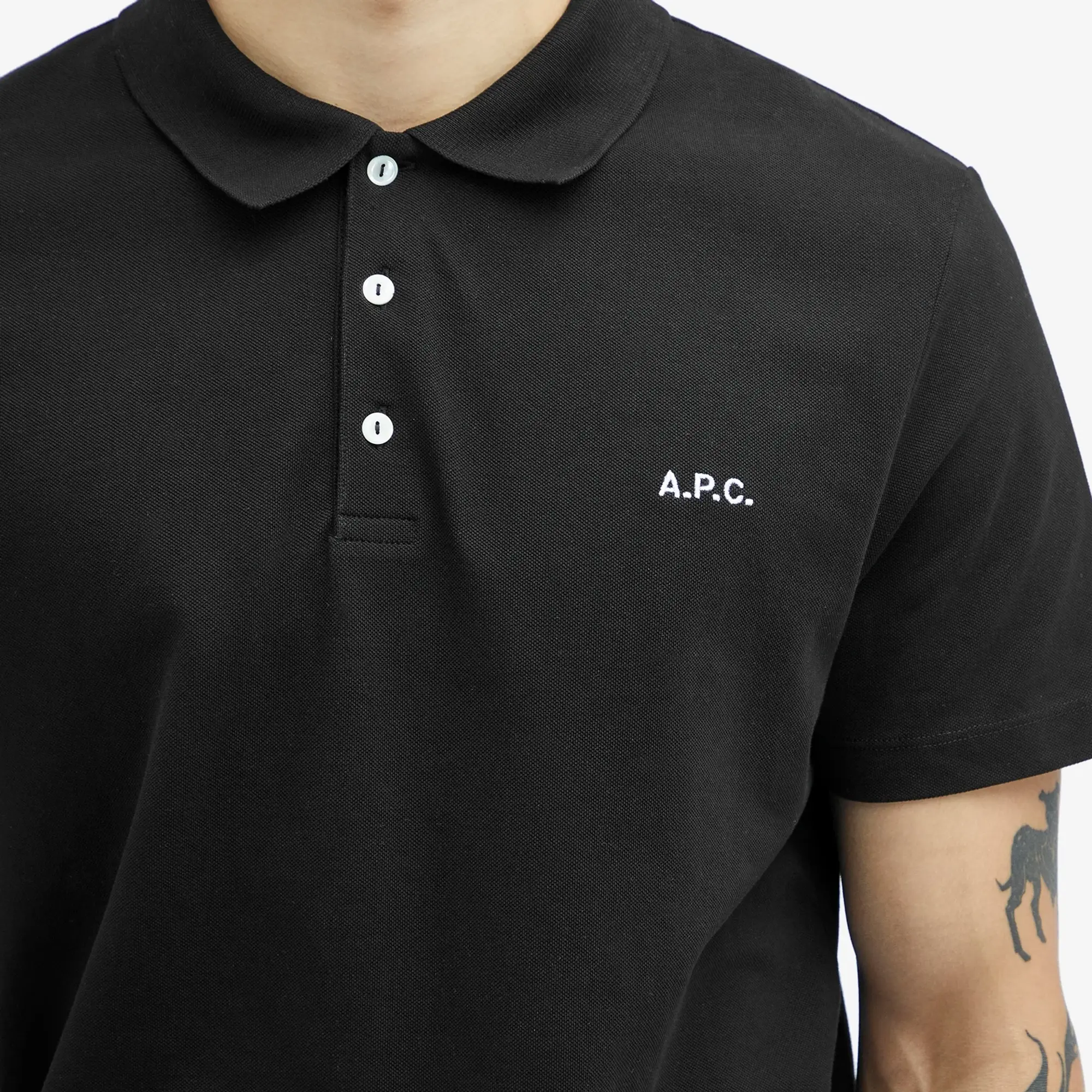 A.P.C. Men's Carter Logo Polo Black