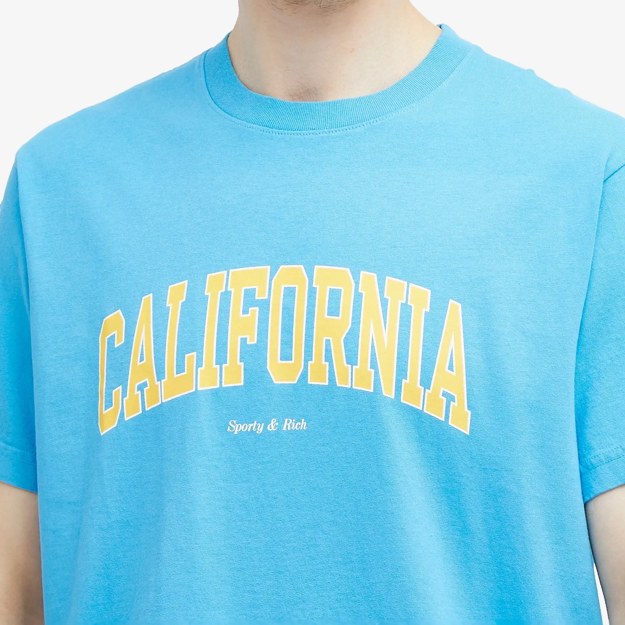 Sporty & Rich California T-Shirt Malibu Blue/Gold/White