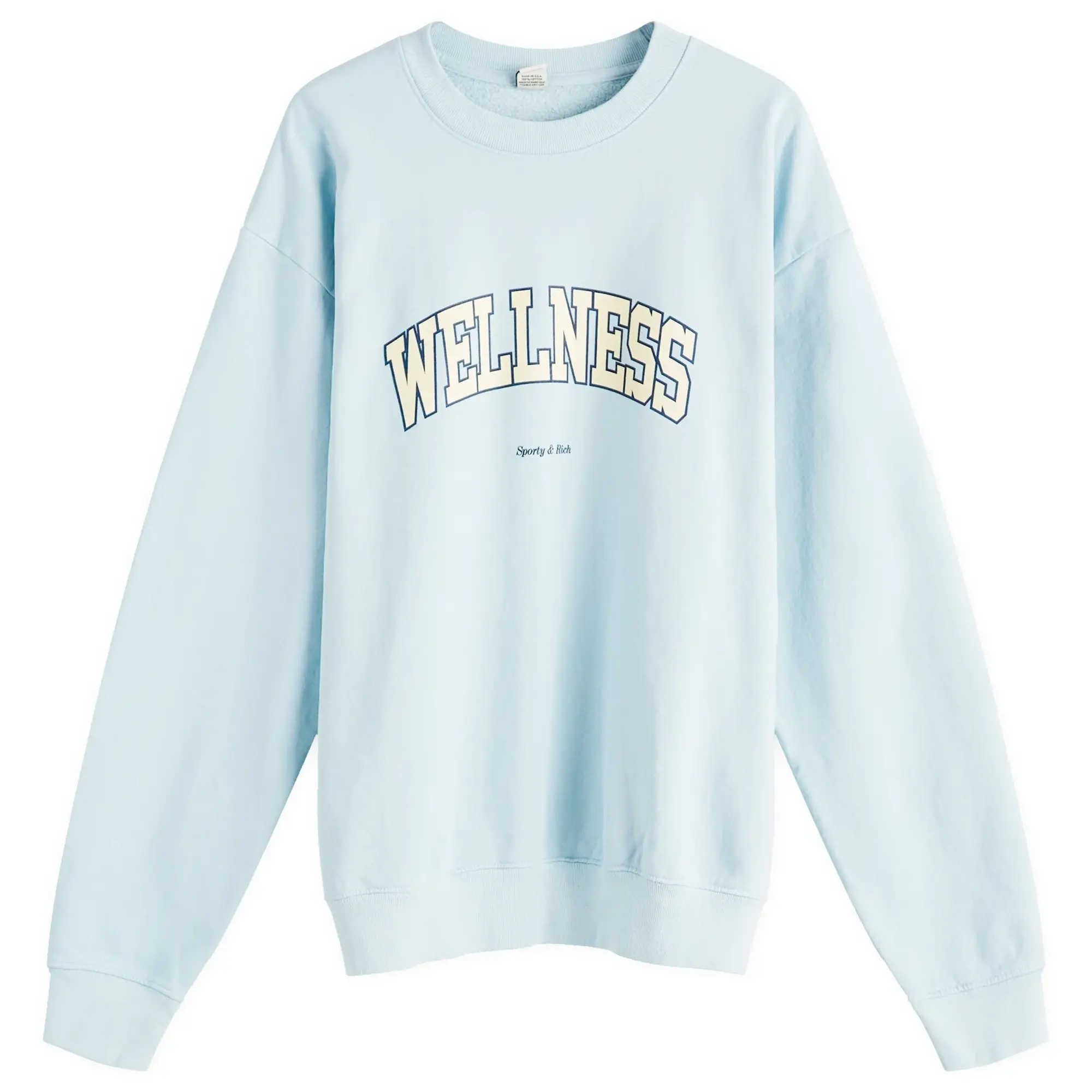 Sporty & Rich Wellness Ivy Crewneck China Men Sweatshirts Blue