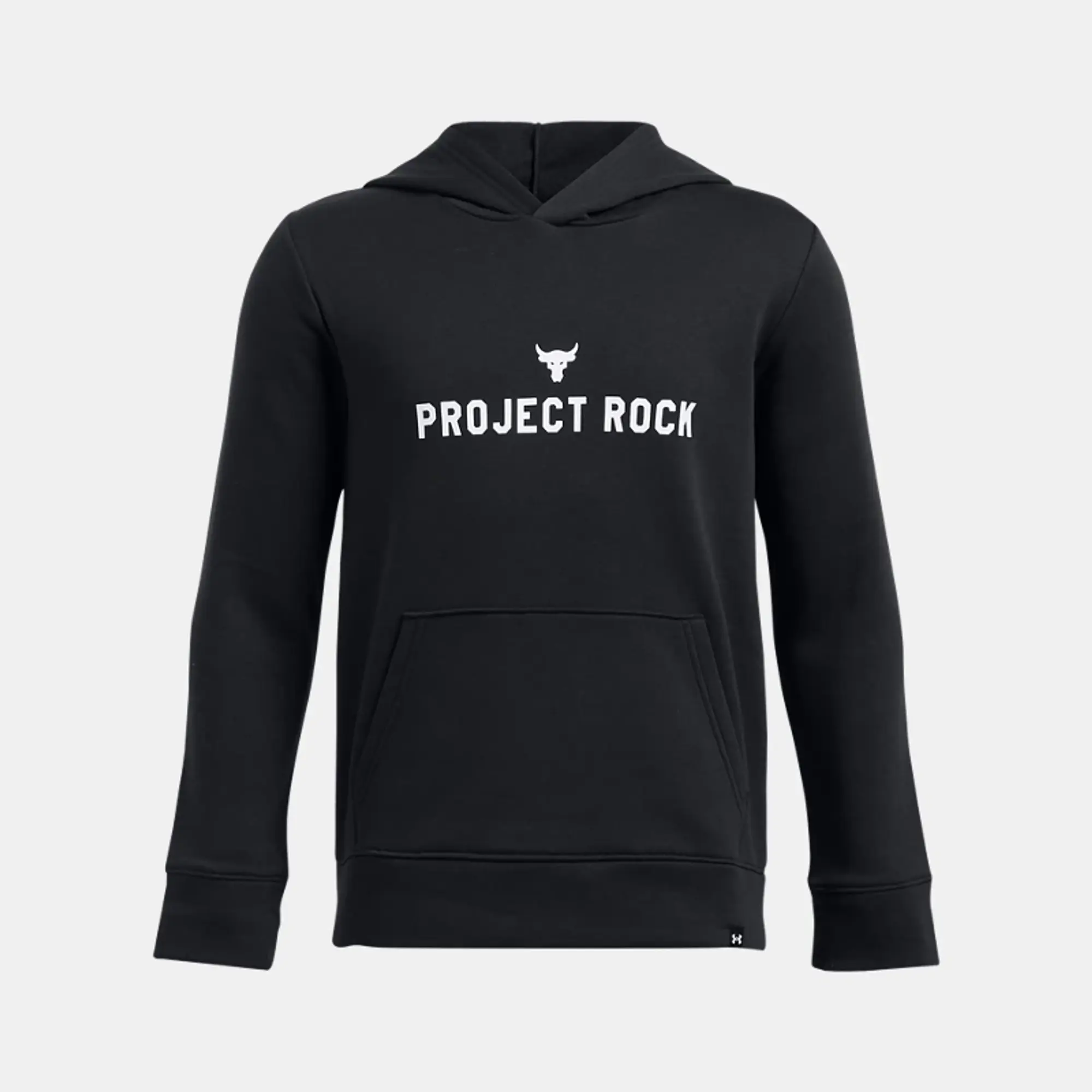 Under Armour Boys' Project Rock Rival Hoodie Black / White YXL (63 - 67 in)