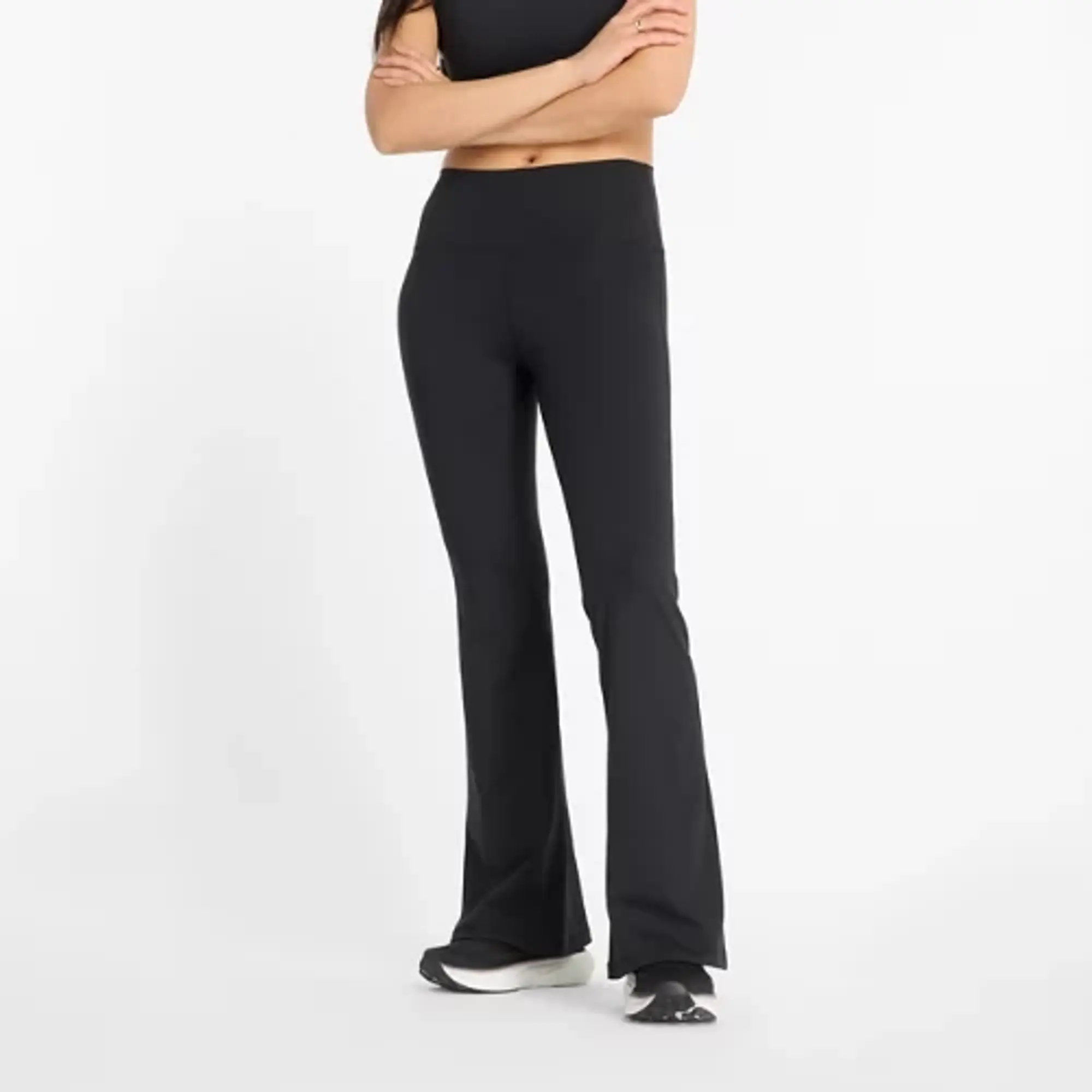 New Balance Women's NB Harmony Flare Pant in Black Poly Knit
