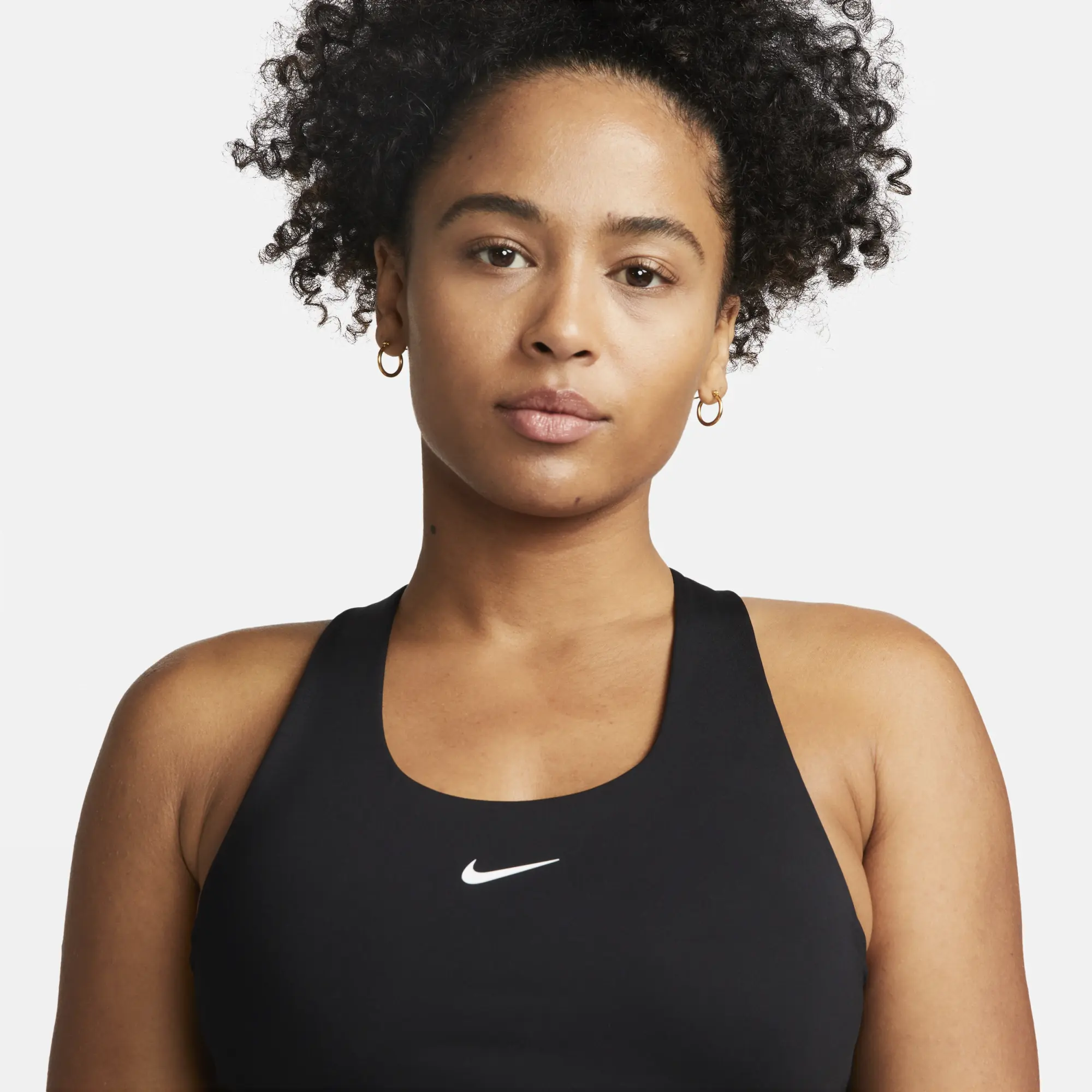 Nike Swoosh Women's Medium-support Padded Sports Bra Tank Top - Black - Recycled Polyester Minimum