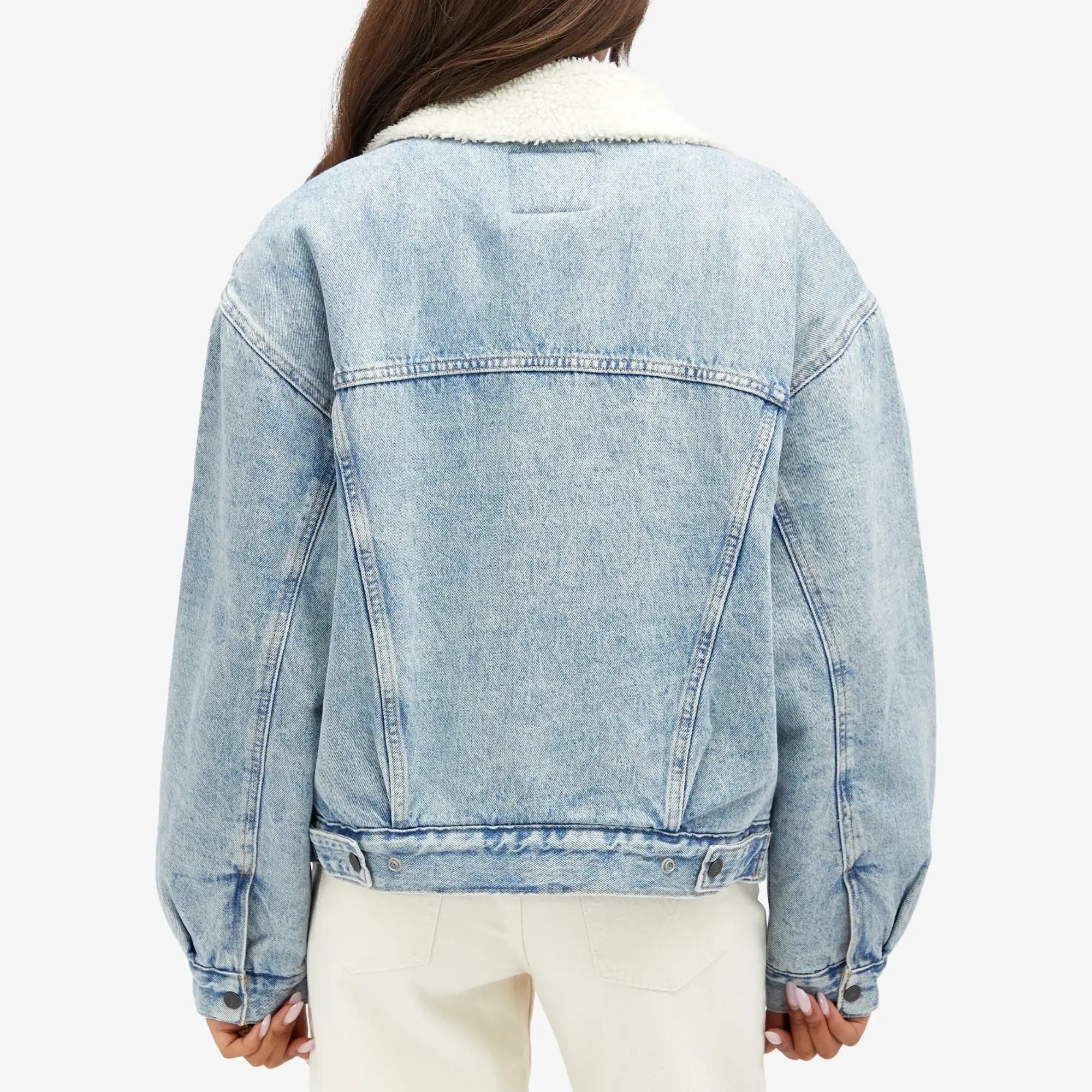 Levi's Women's Denim Sherpa Trucker Jacket Blue