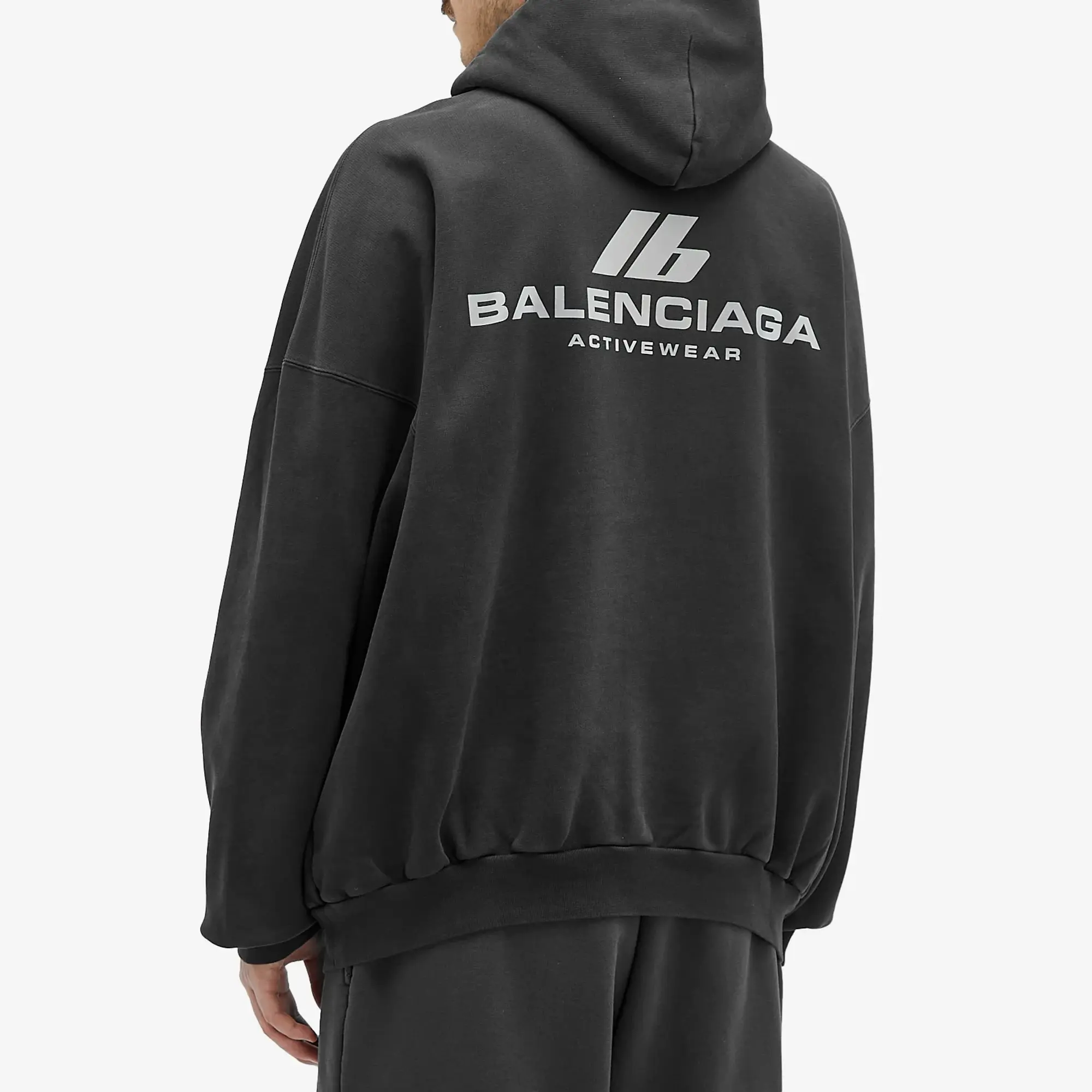 Balenciaga Men's Active Hoody Faded Black