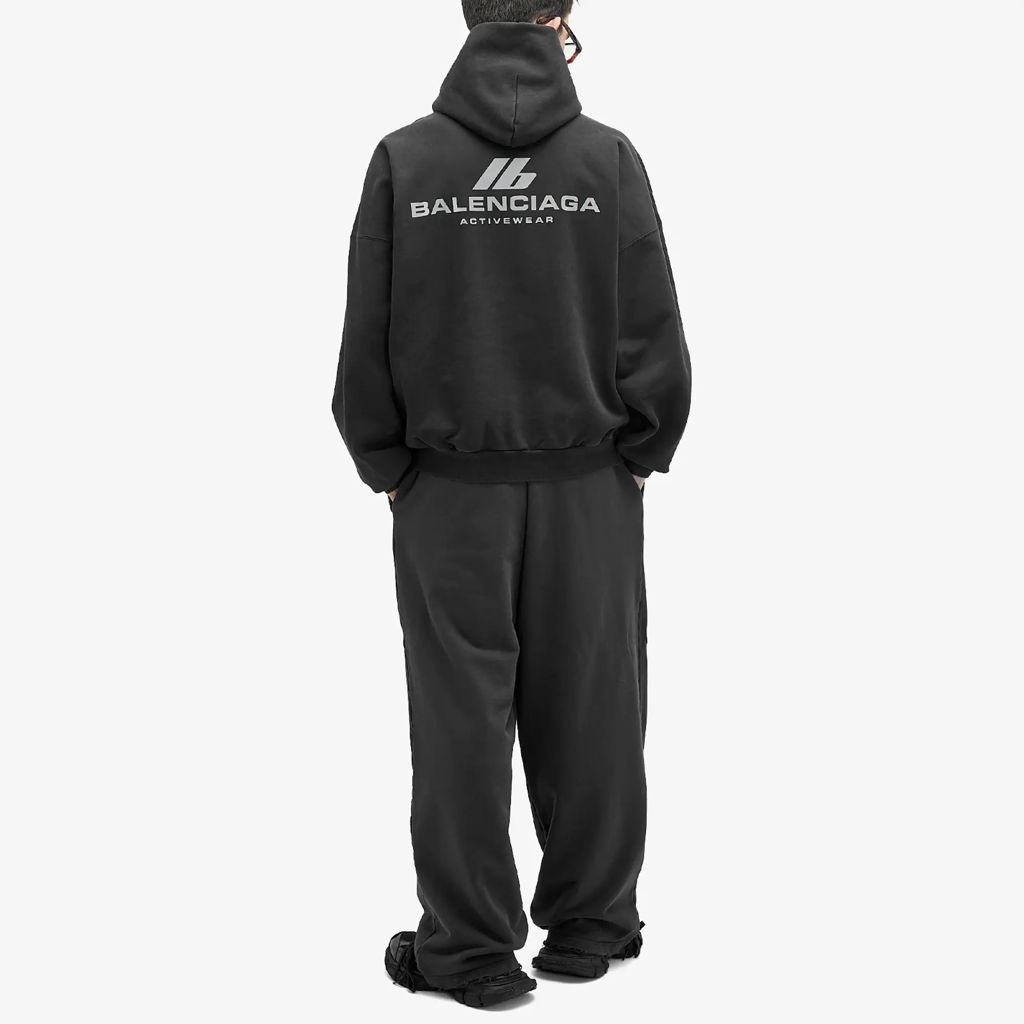 Balenciaga Men's Active Hoody Faded Black