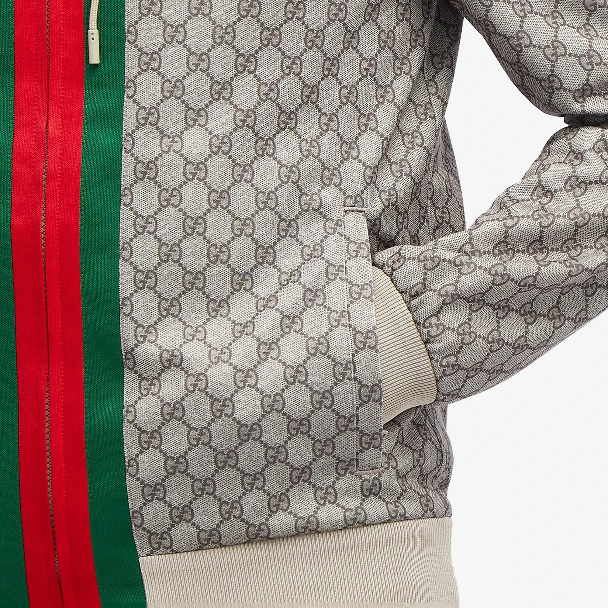 Gucci Men's GG Monogram GRG Zip Hoodie Beige