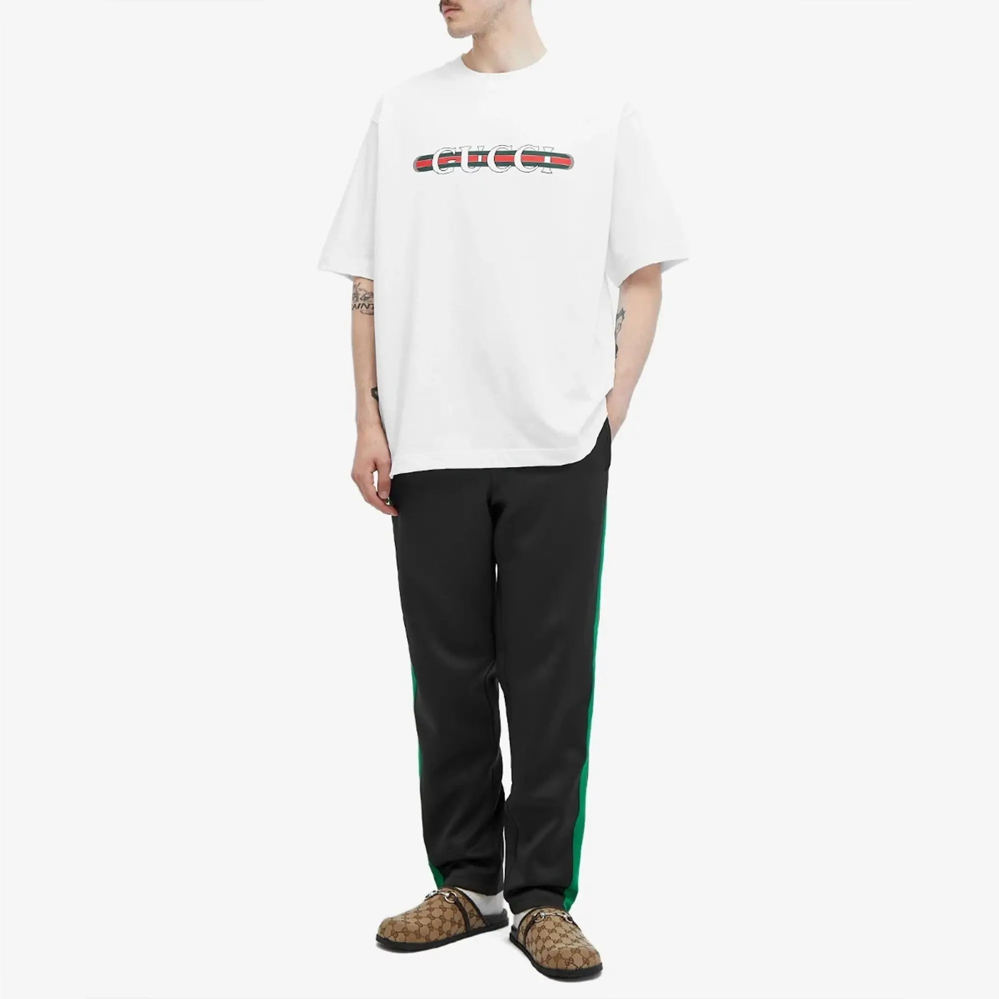 Gucci Men's Web Logo T-Shirt White