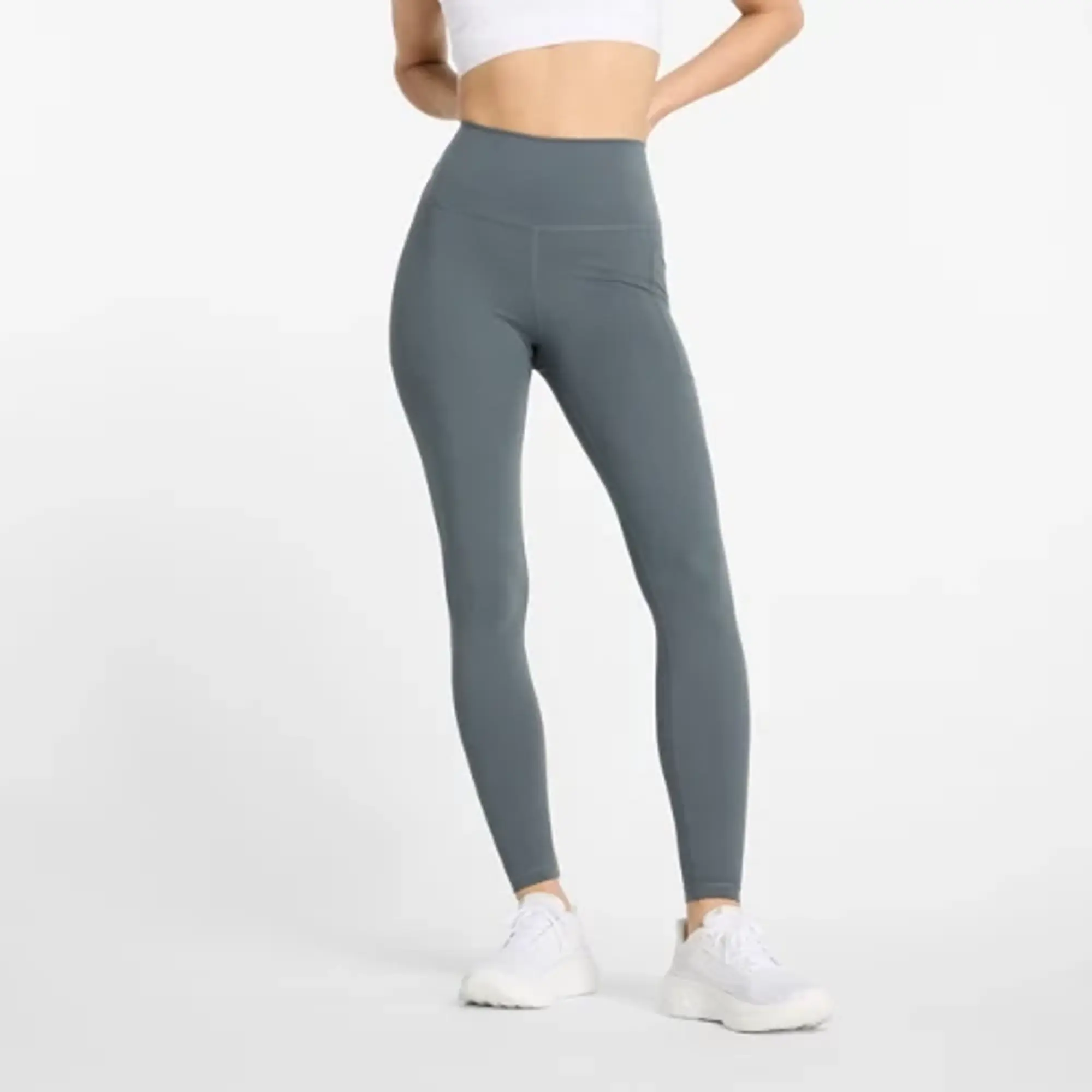 New Balance Women's NB Harmony Pocket High Rise Legging 27 in Grey Poly Knit