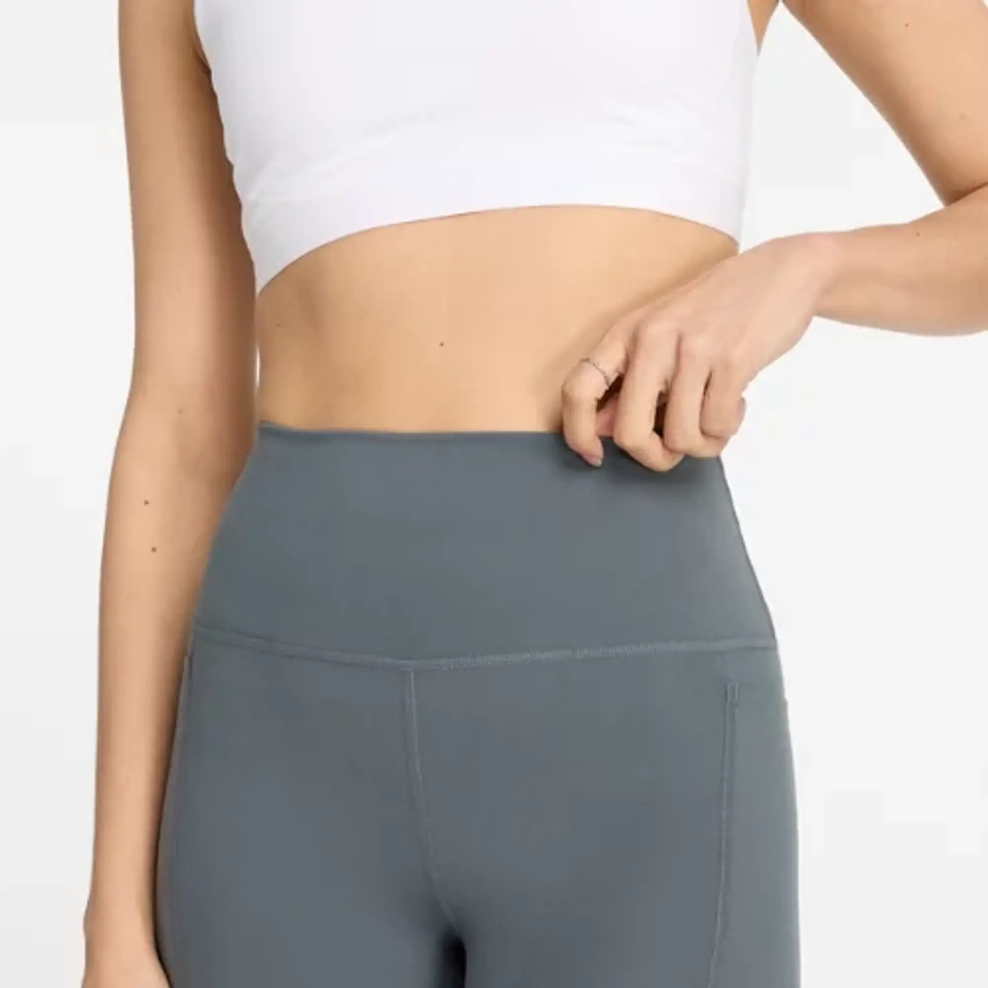 New Balance Women's NB Harmony Pocket High Rise Legging 27 in Grey Poly Knit