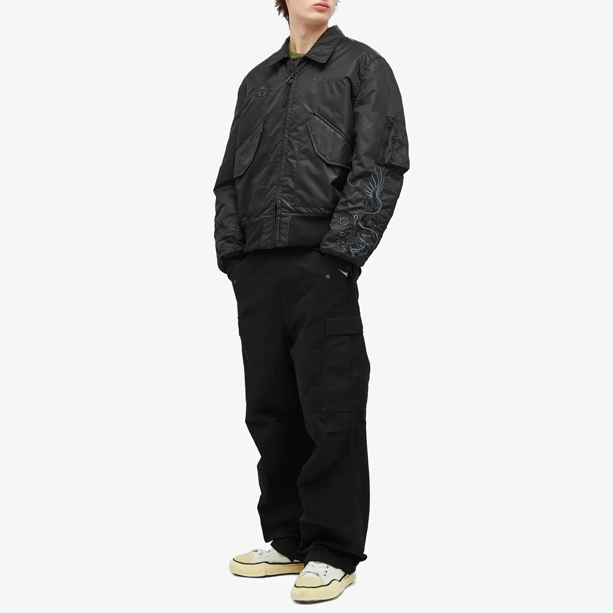 Maharishi Men's Dragon CWU-45 Flight Jacket Black | 5059-BLK