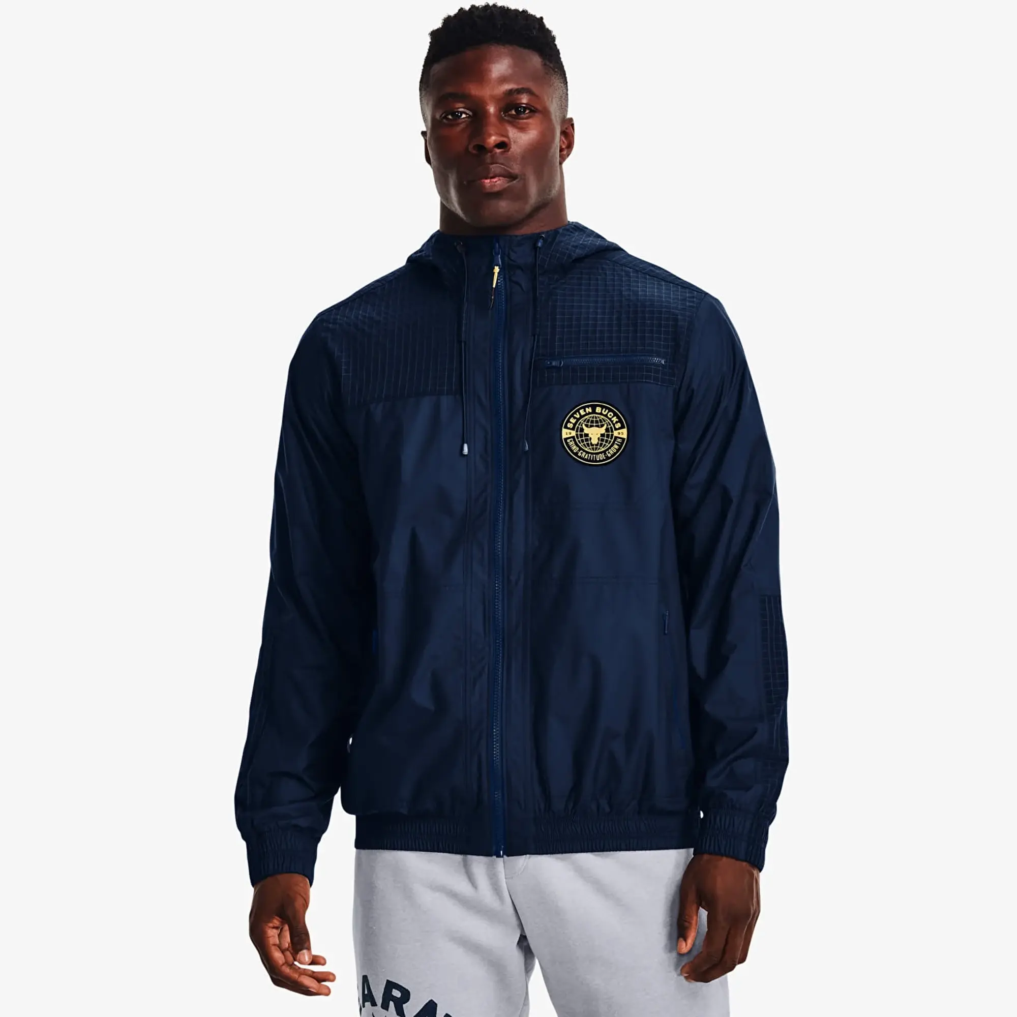 Jacket Under Armour Project Rock Q1 Woven Layer Academy/ Field Yellow/ White Xl