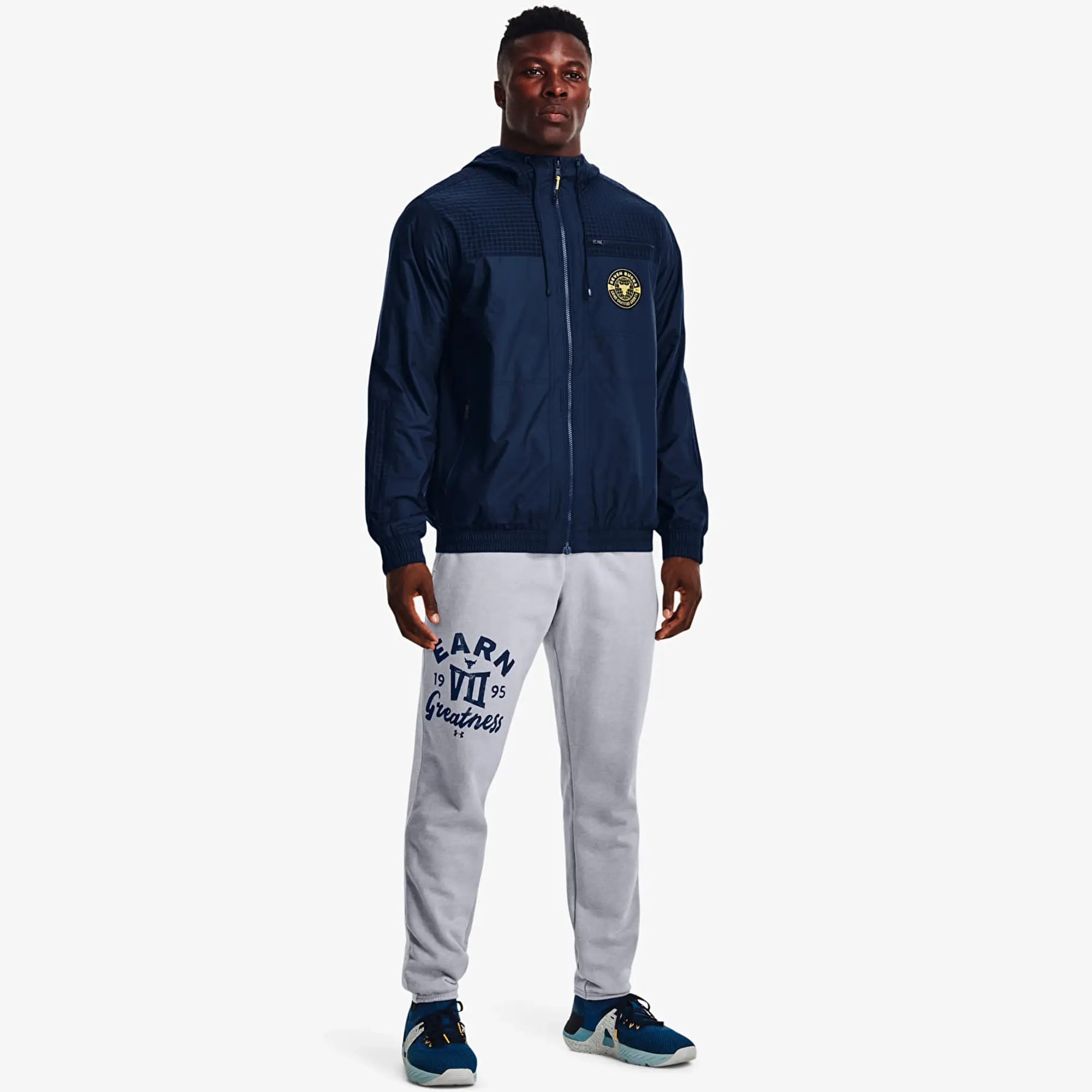 Jacket Under Armour Project Rock Q1 Woven Layer Academy/ Field Yellow/ White Xl
