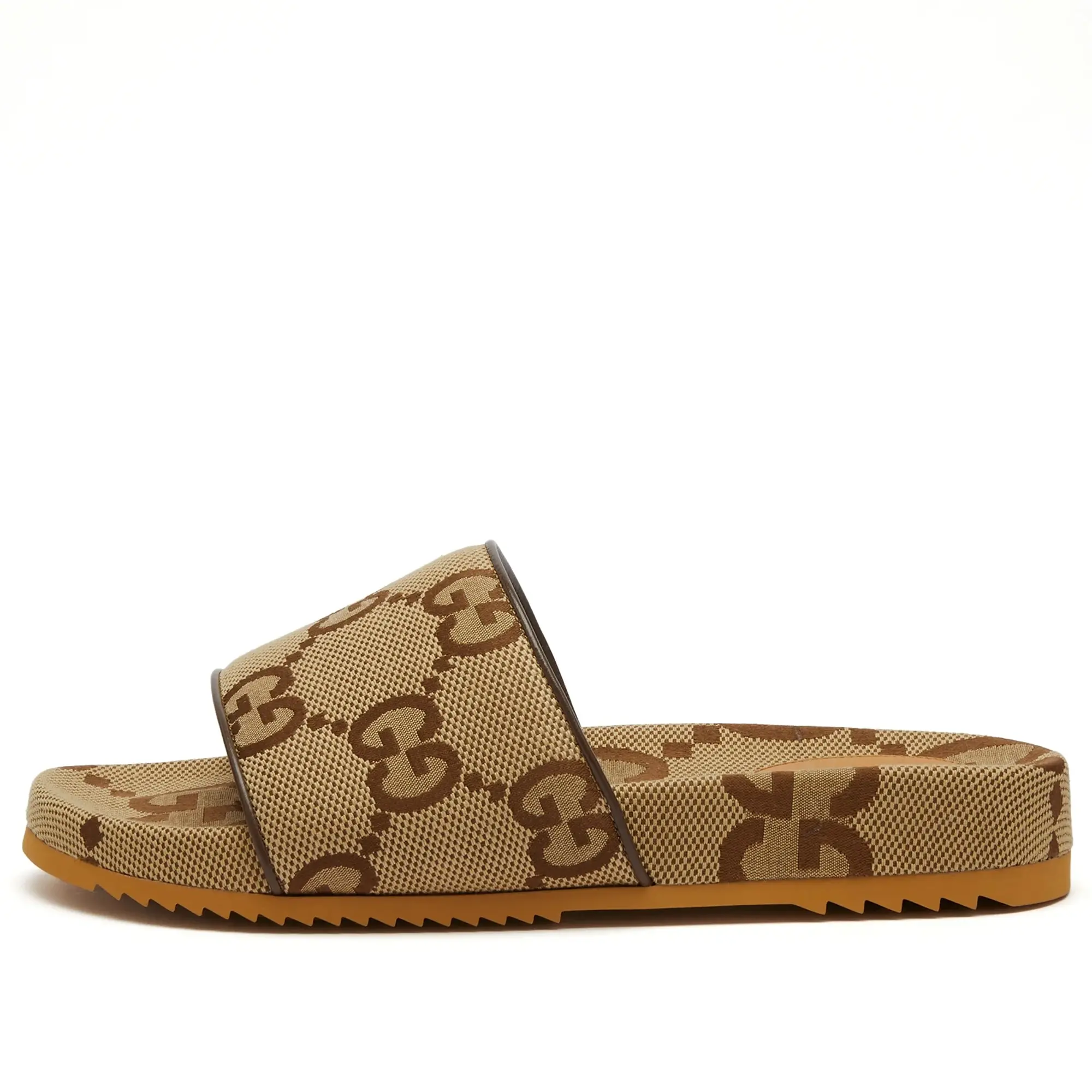 Gucci Men's Sideline Jumbo GG Jacquard Slide Camel