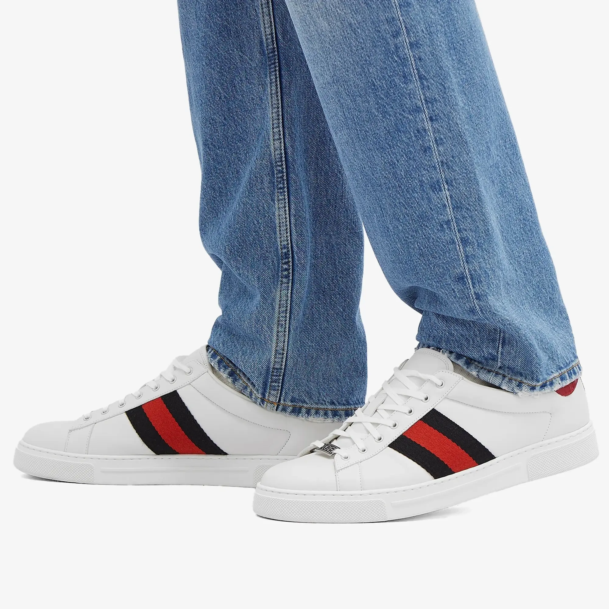 Gucci Men's Ace Sneaker White/Red/Green