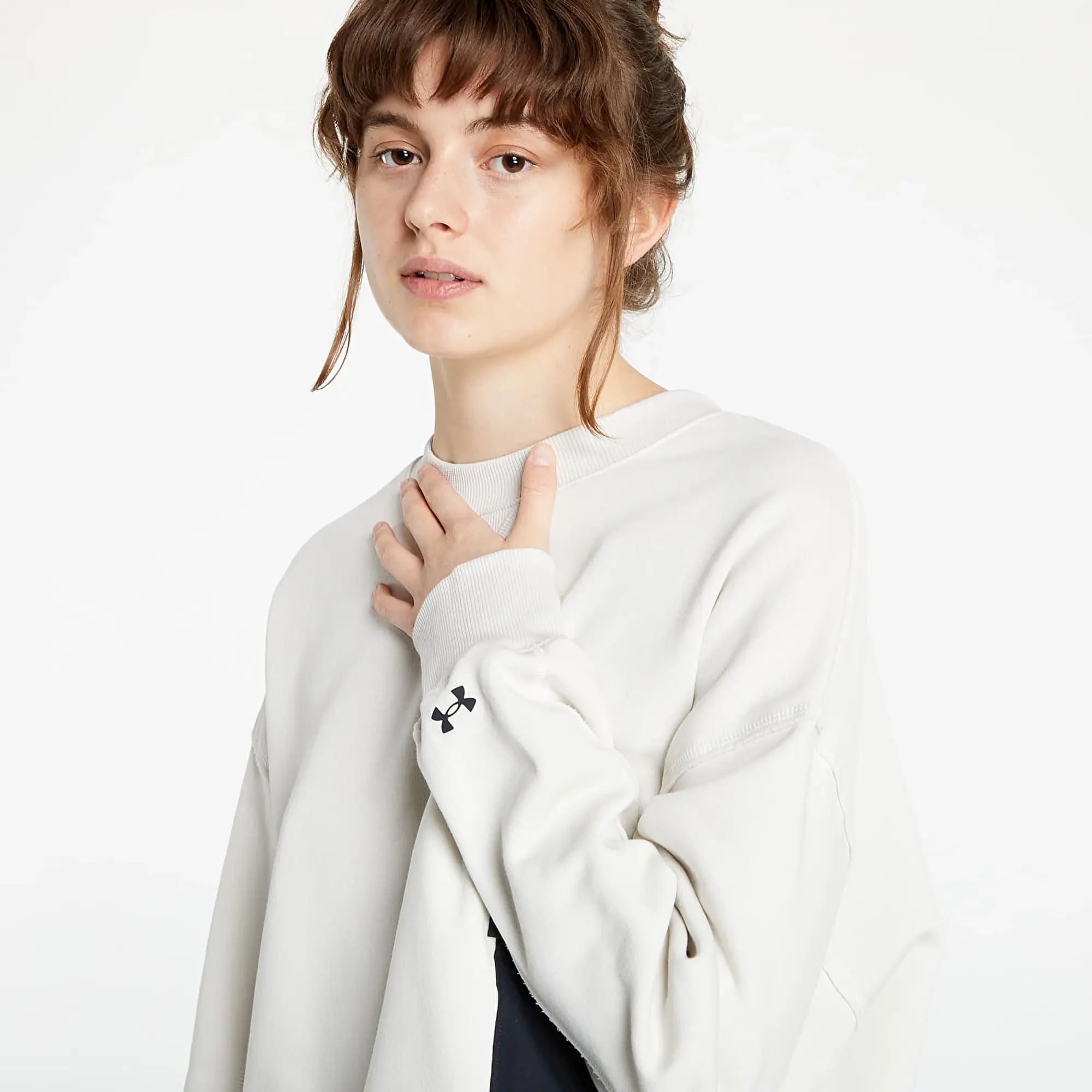 Sweatshirt Under Armour Project Rock Fleece Crew White L