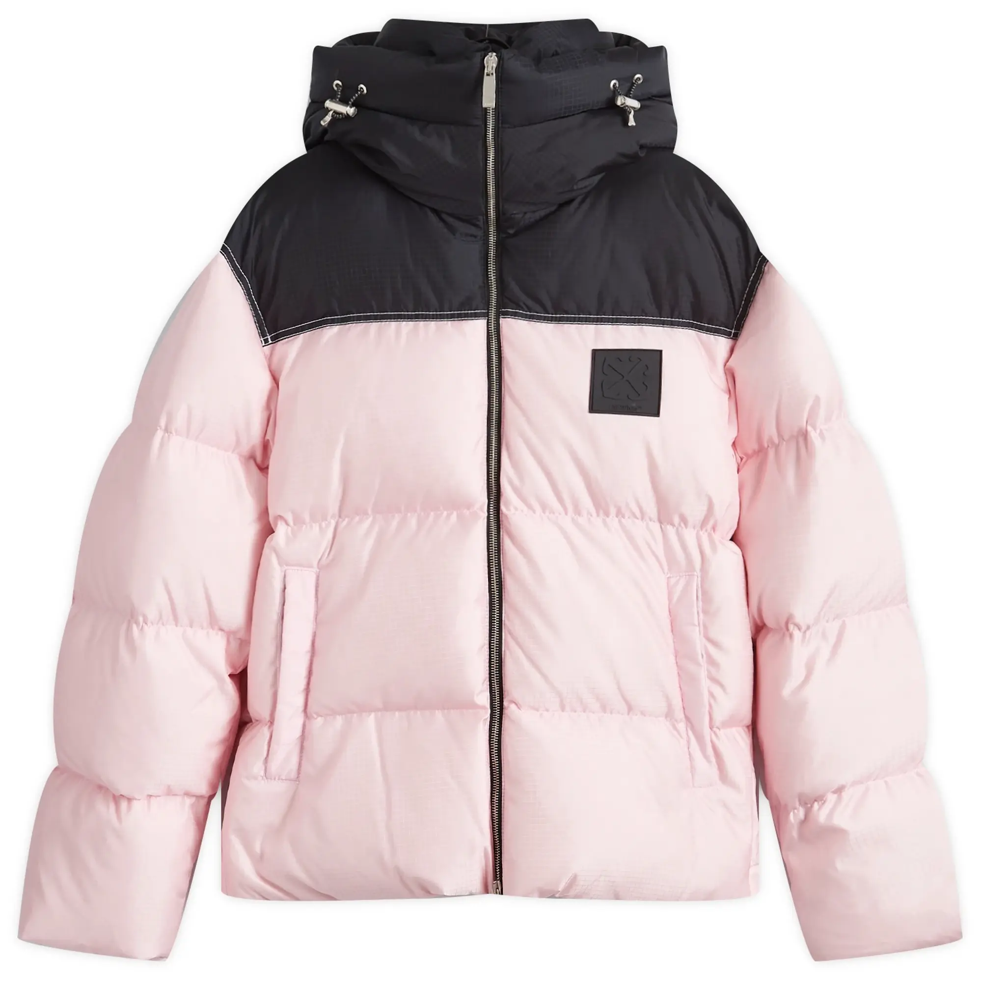 Off-White Women's Patch Rip Down Puffer Jacket Pink