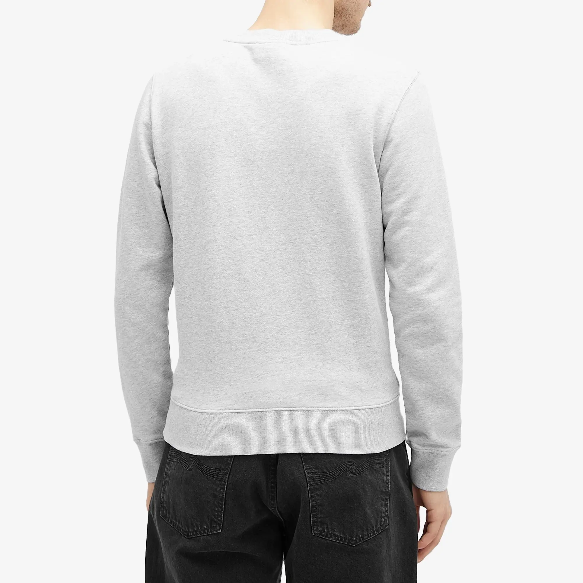 Maison Kitsuné Maison Kitsune Fox Head Patch Crew Sweat Light Grey Melange