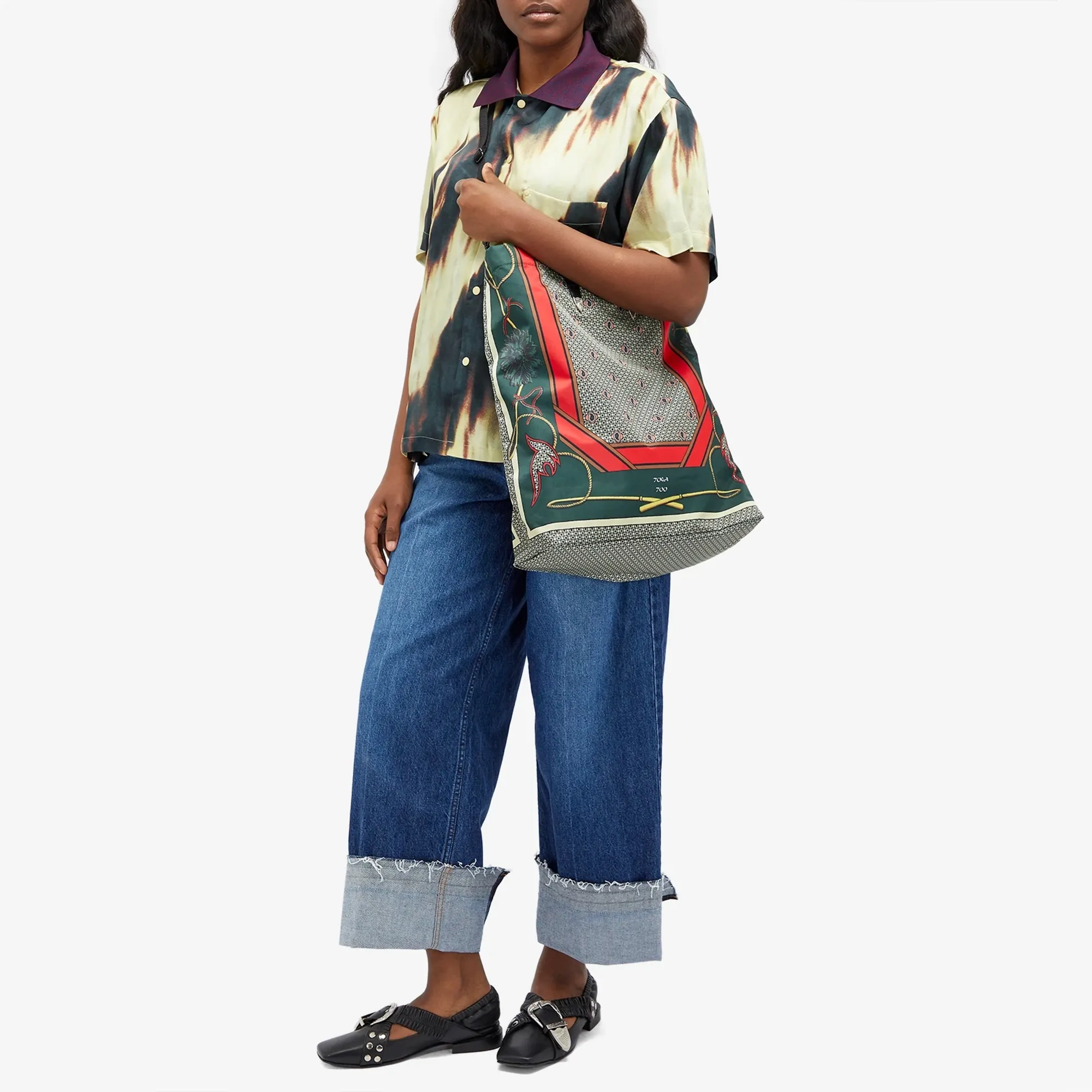 TOGA Women's Archives Print tote bag Green | TZ242-AG970-10