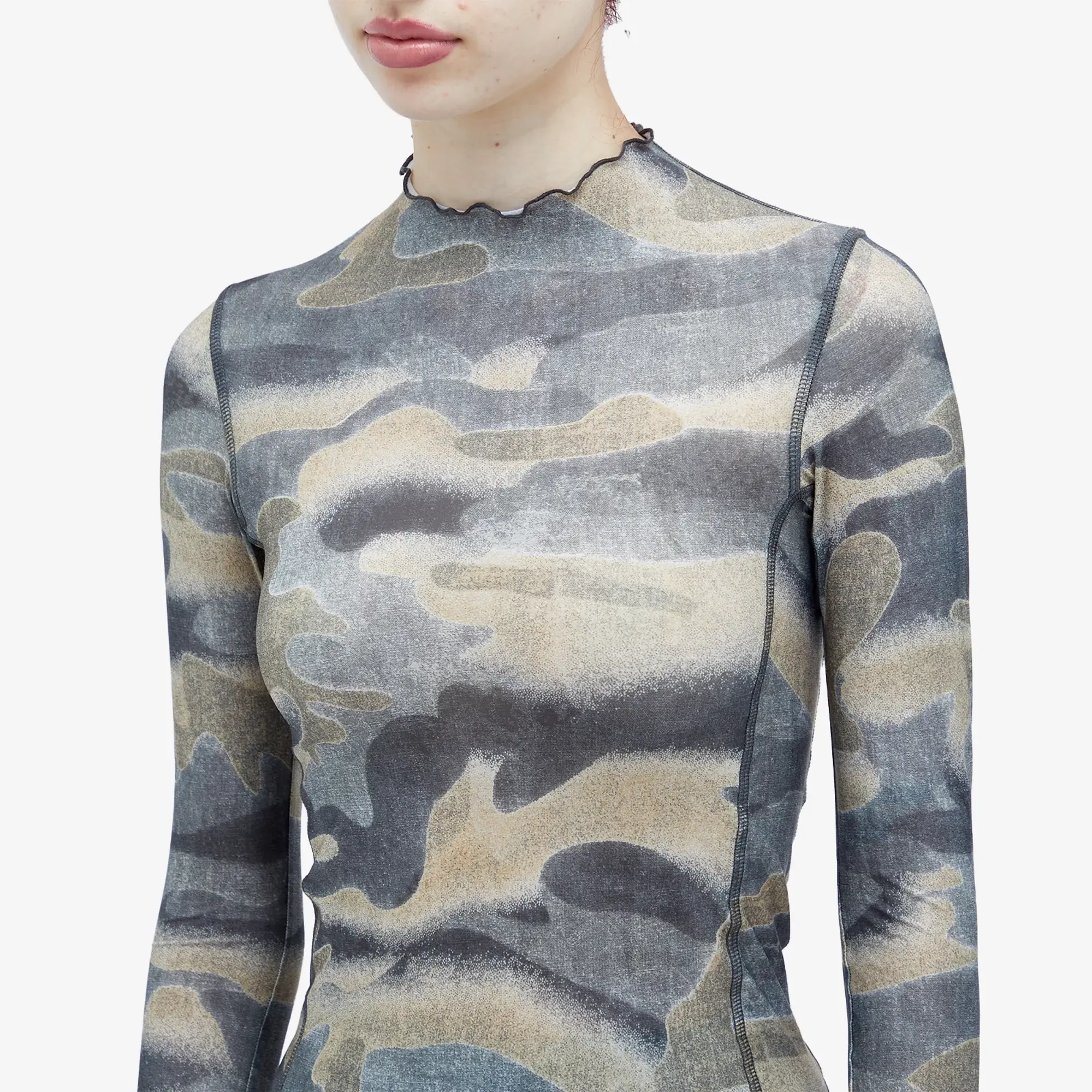 KNWLS Women's Halcyon Top in Camo Print Dark Camo
