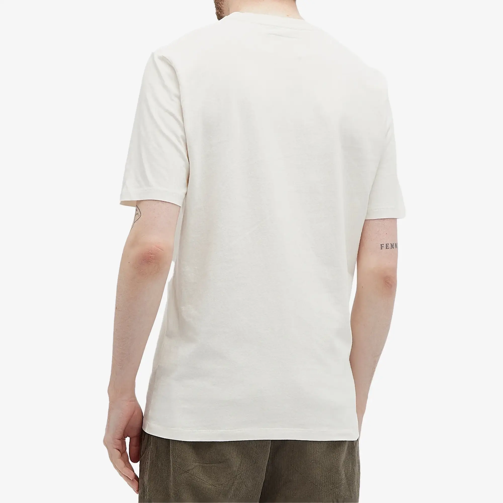 Folk Men's Contrast Sleeve T-Shirt Ecru