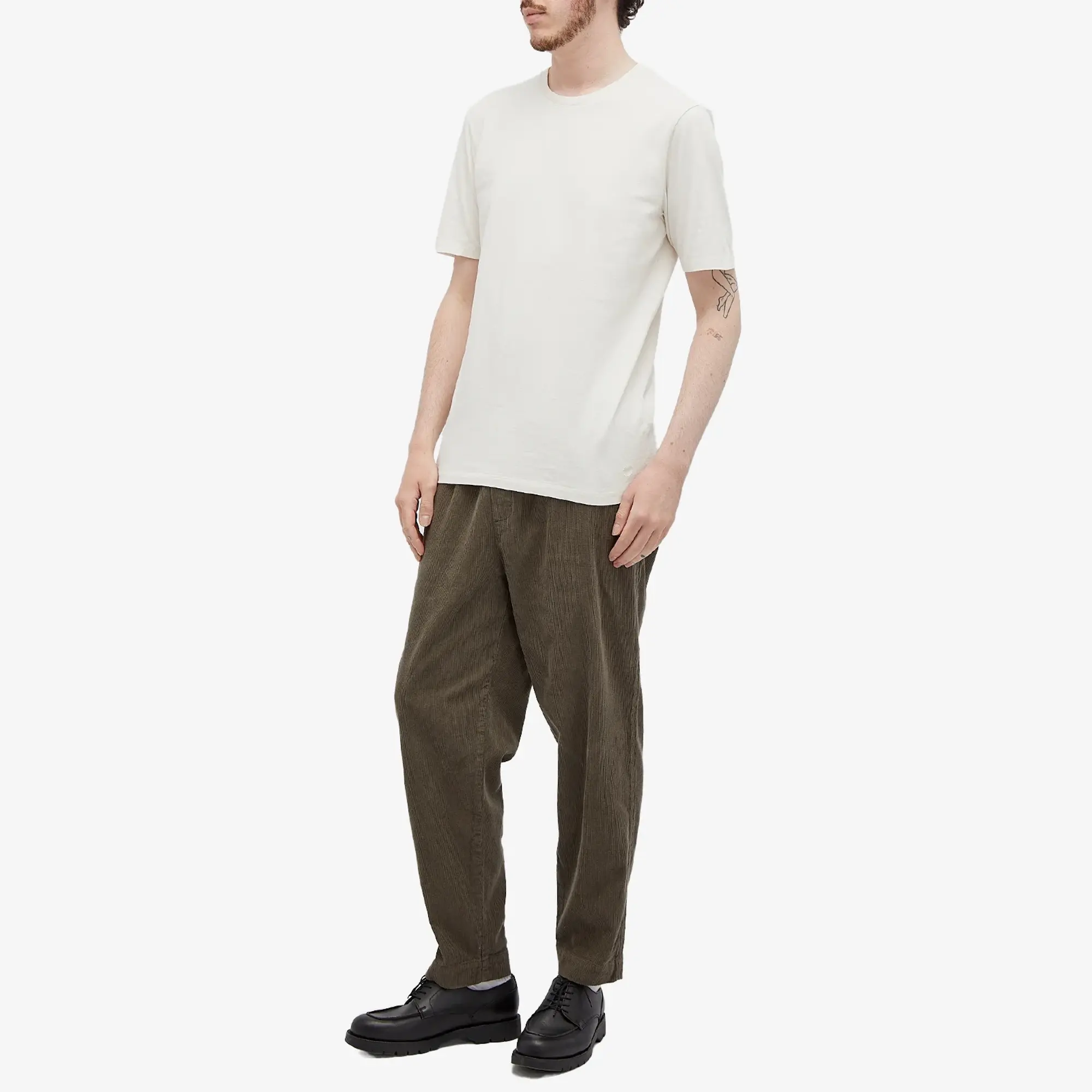Folk Men's Contrast Sleeve T-Shirt Ecru