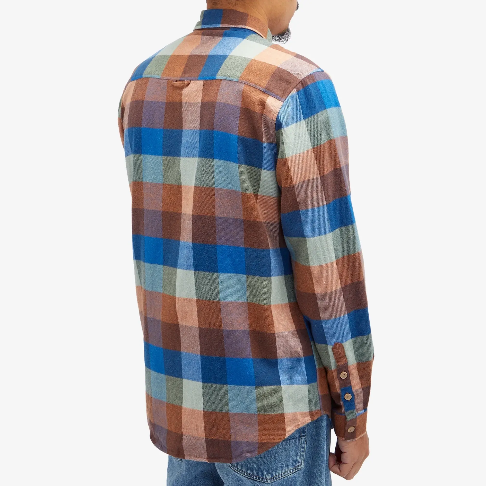 Folk Men's Relaxed Fit Shirt Rust Navy Mix