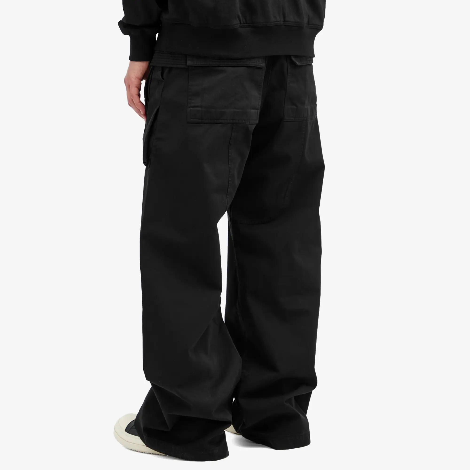 Rick Owens DRKSHDW Men's Cotton Twill Drawstring Cargo Pants Black