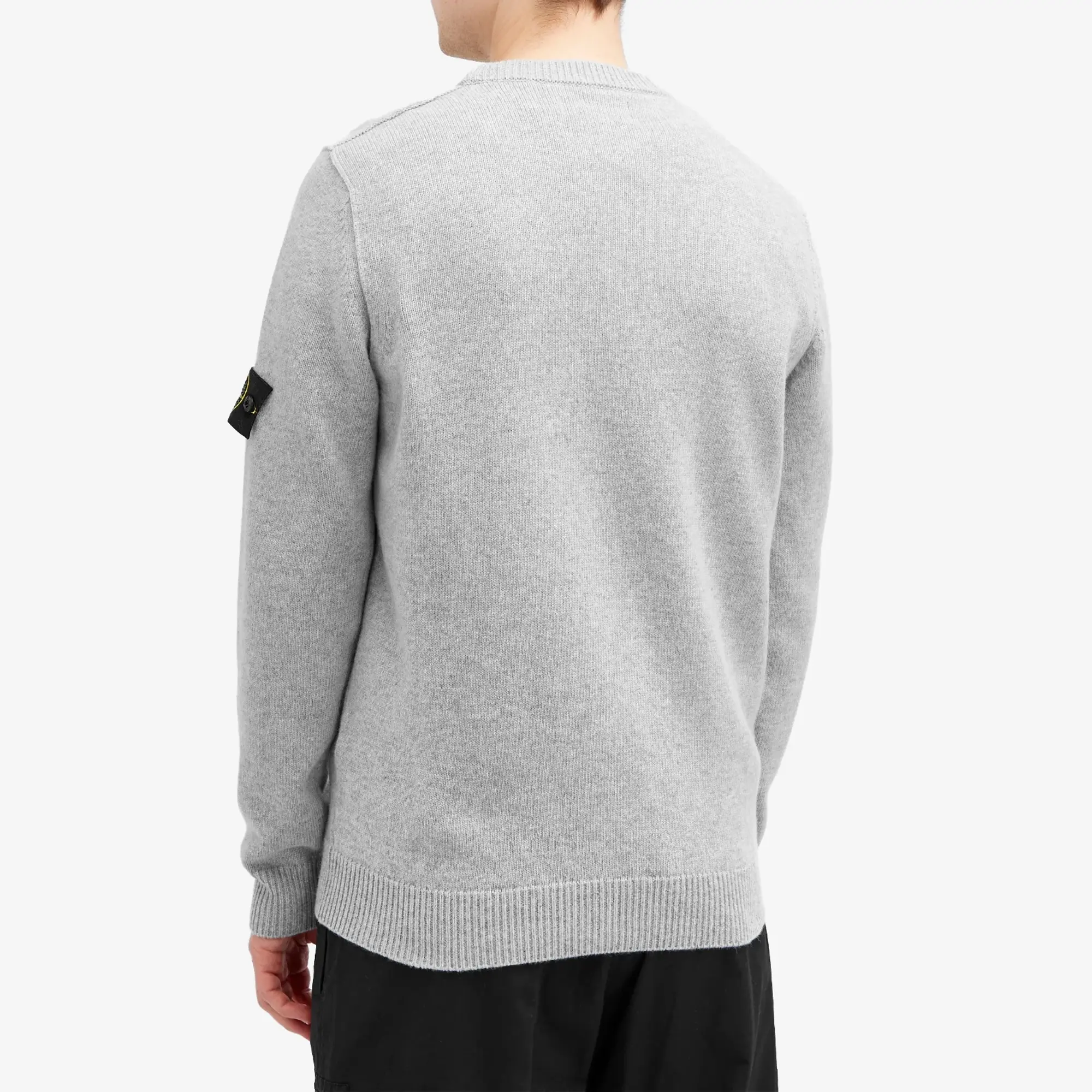 Stone Island Men's Reverse Seam Lambswool Crew Neck Jumper Melange Grey
