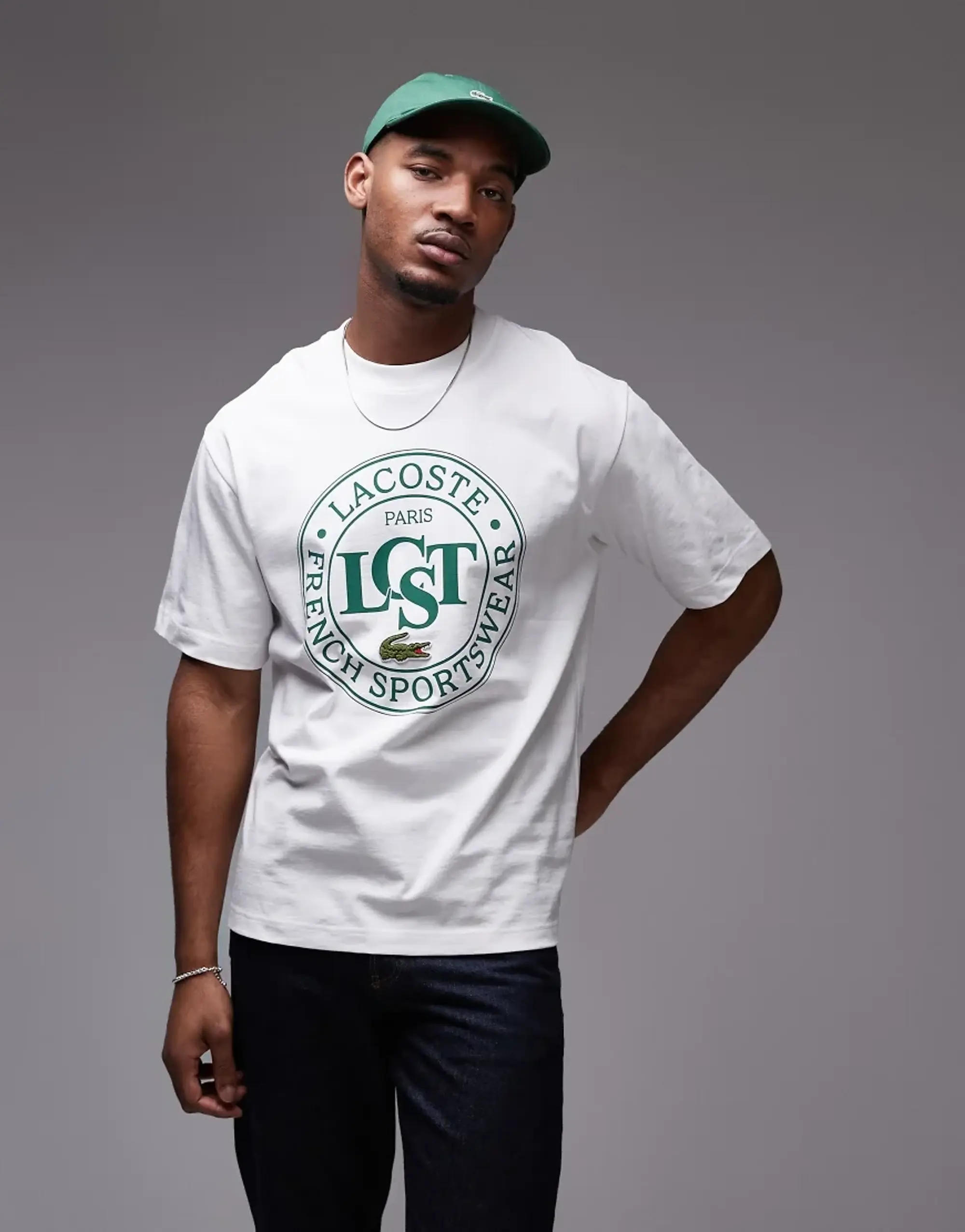 Lacoste Loose Fit Heavy Cotton Printed T-shirt - White