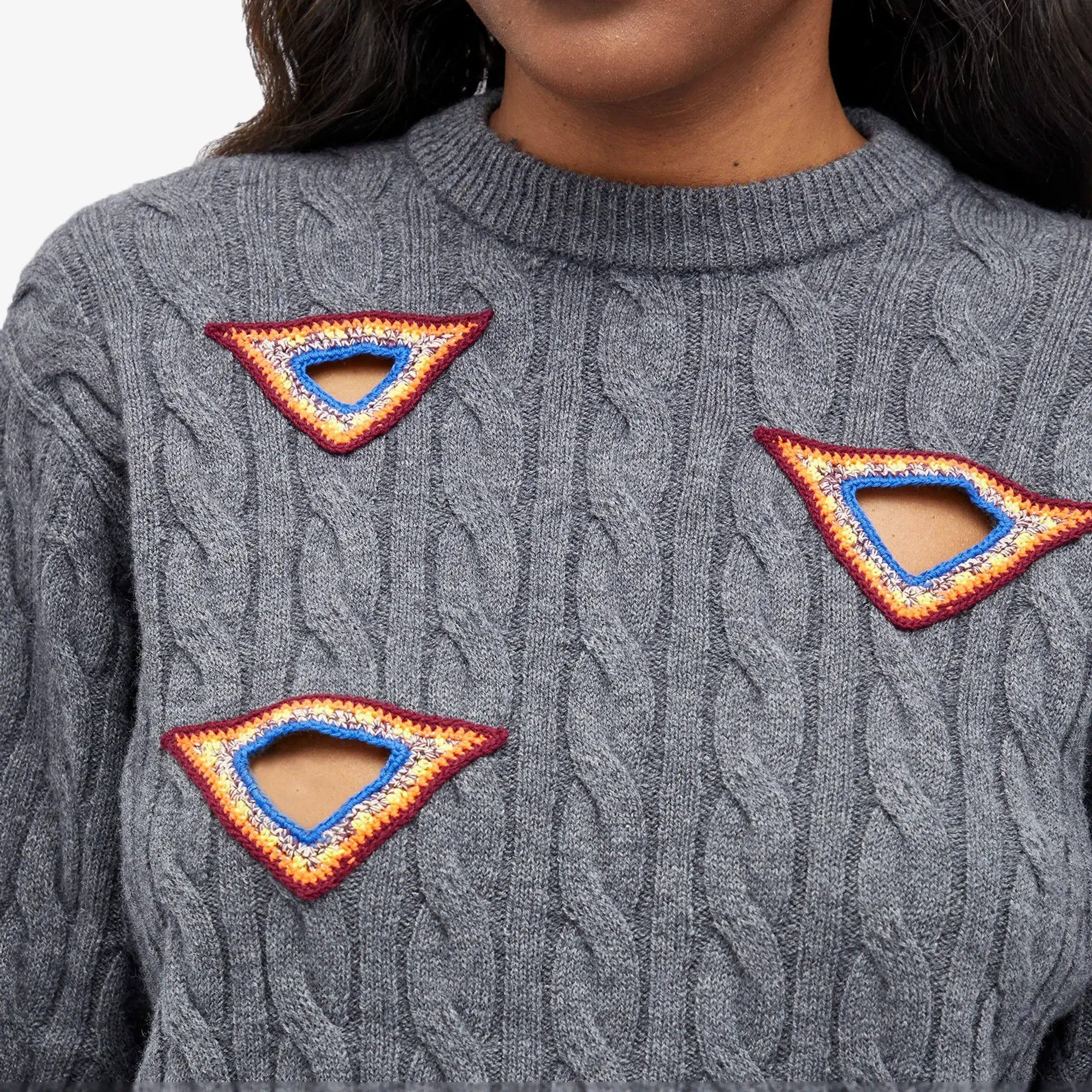 TOGA Women's Archives Cable knit pullover Grey