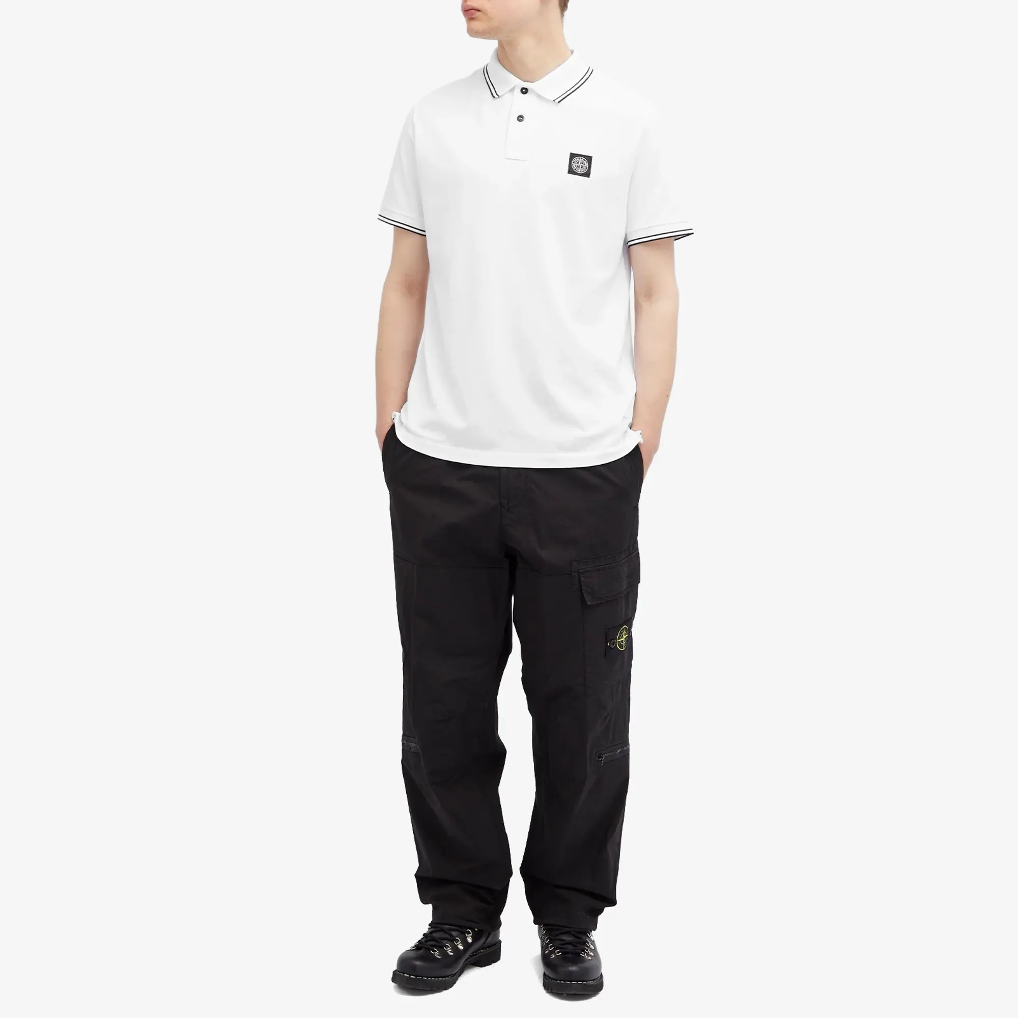 Stone Island Men's Patch Polo White