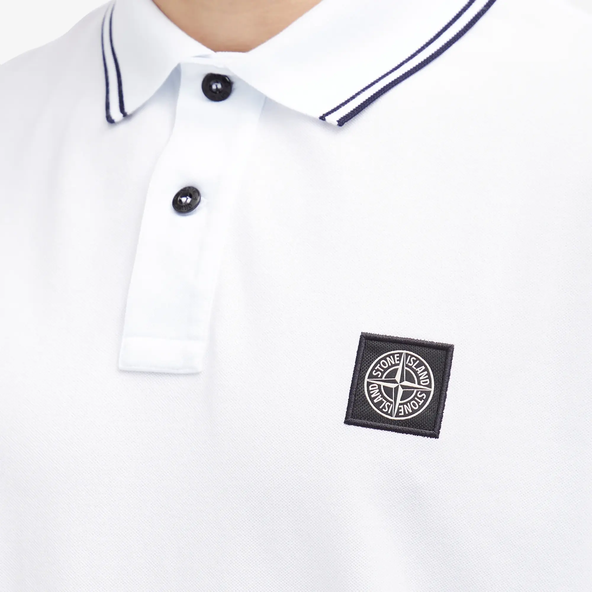 Stone Island Men's Patch Polo White