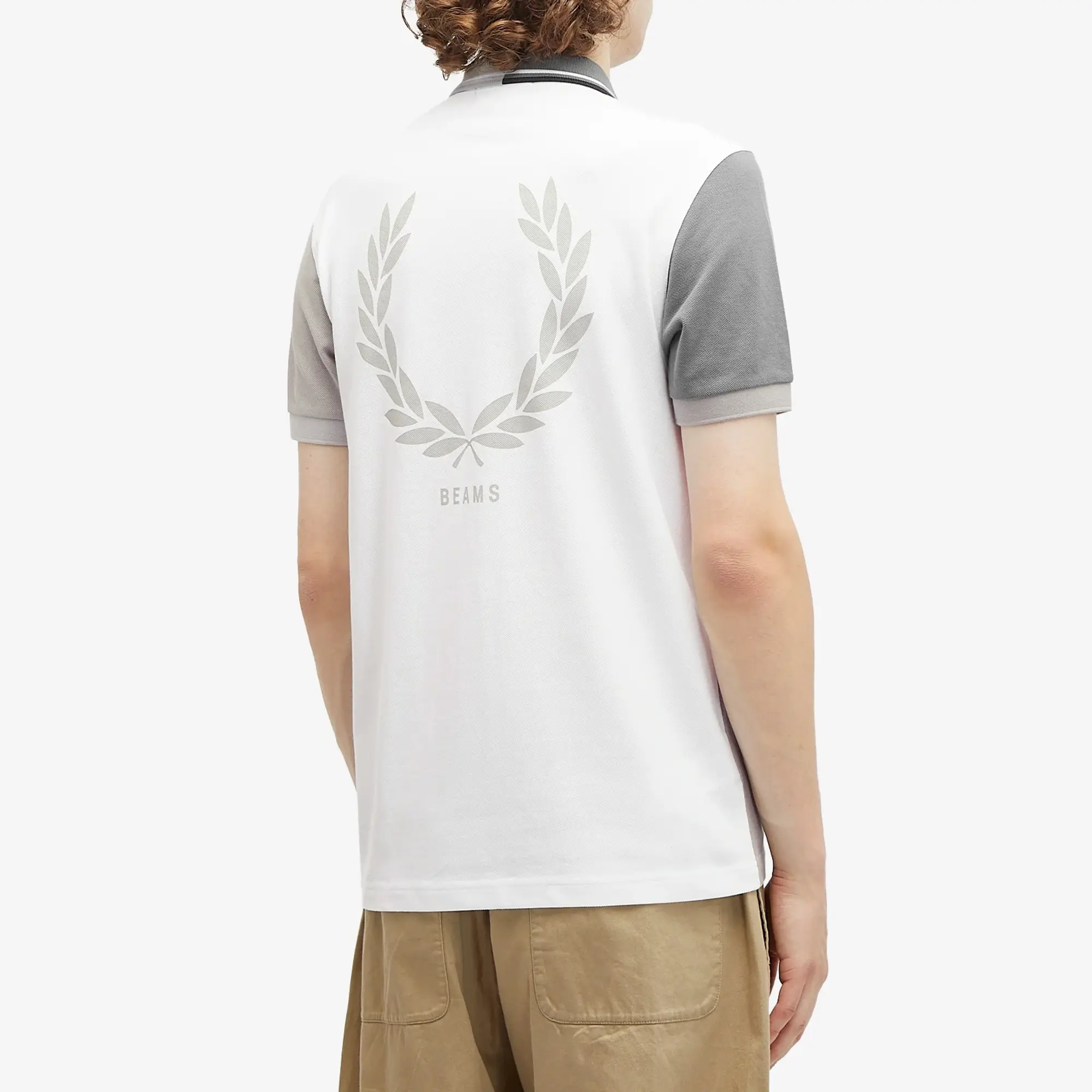 Fred Perry Men's x BEAMS Blank Canvas Polo White