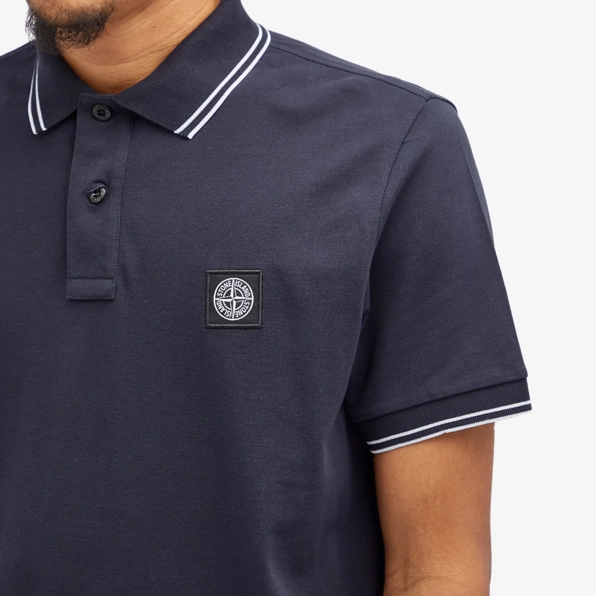 Stone Island Men's Patch Polo Navy Blue