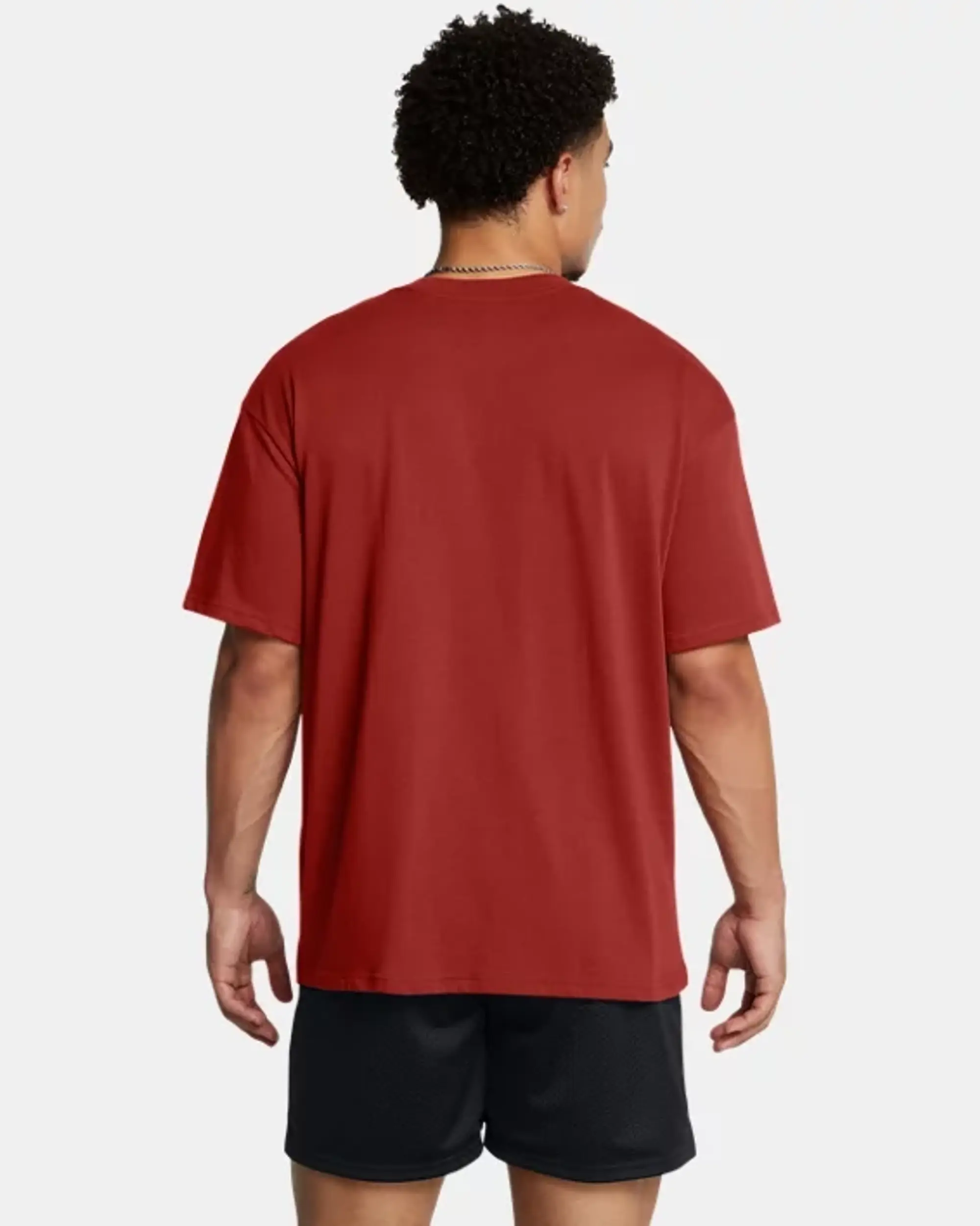 Men's  Under Armour  Heavyweight Oversized SM Box Short Sleeve Earthen Orange / Castlerock XL