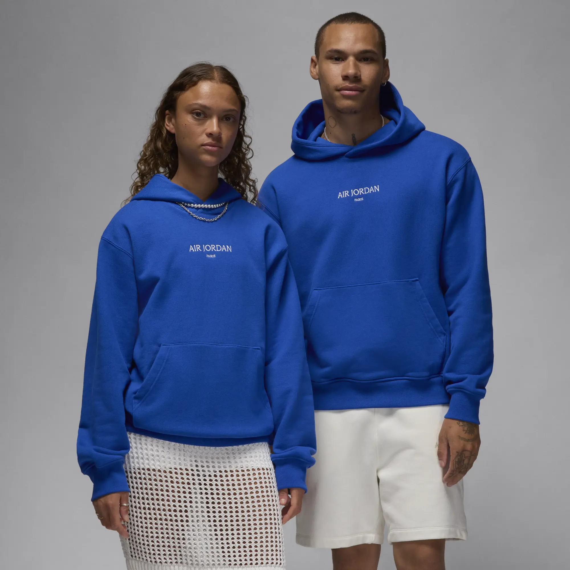 Nike Jordan Nike Air Jordan Wordmark Men's Fleece Pullover Hoodie - Blue - Cotton