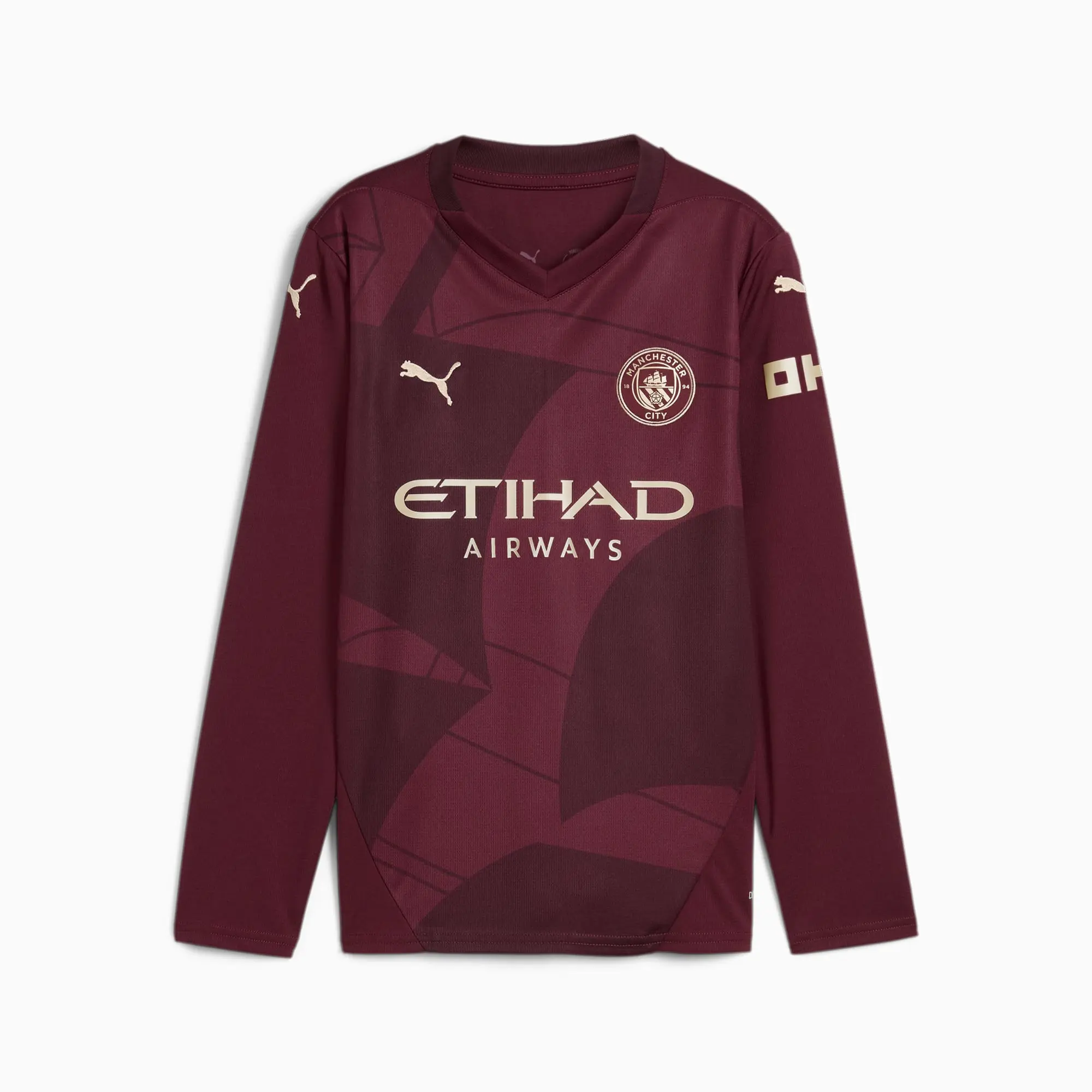 PUMA Manchester City 24/25 Third Long Sleeve Jersey Youth Shirt, Dark Jasper