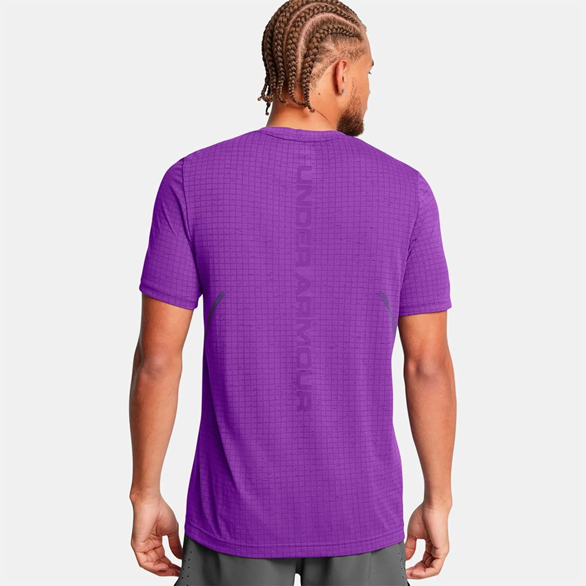 Men's  Under Armour  Seamless Grid Short Sleeve Lavish / Salt Purple XXL