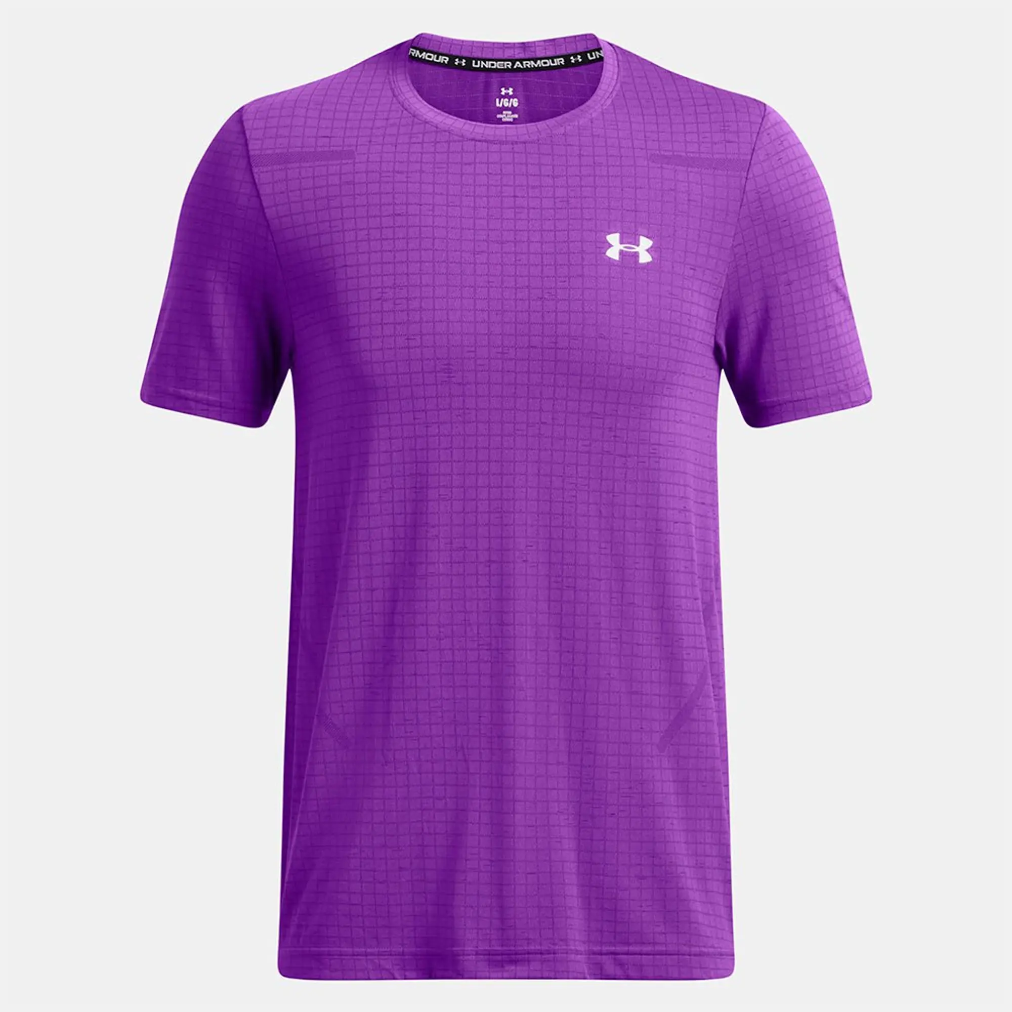 Men's  Under Armour  Seamless Grid Short Sleeve Lavish / Salt Purple XXL
